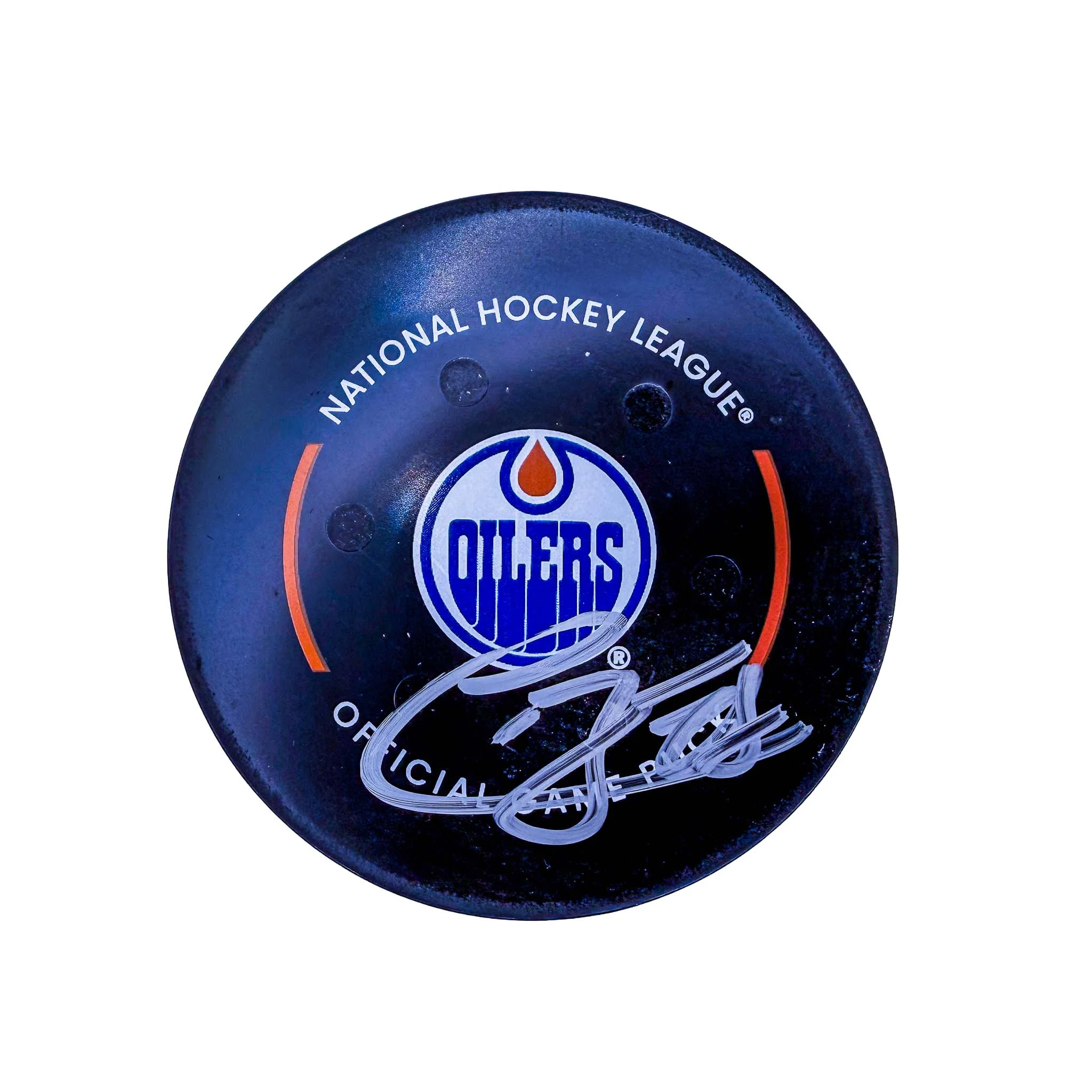 Connor Brown Edmonton Oilers Autographed Goal Puck - Oct. 15/2024 vs Philadelphia Flyers #24890