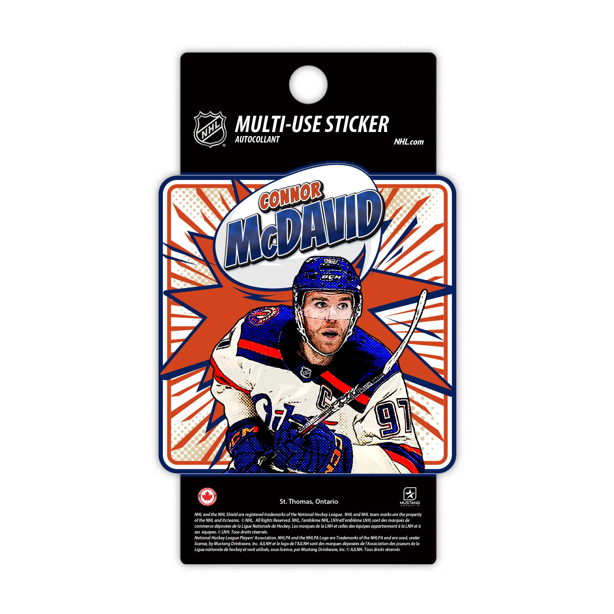 Connor McDavid Edmonton Oilers 3"x 5" Kaboom Laminated Decal