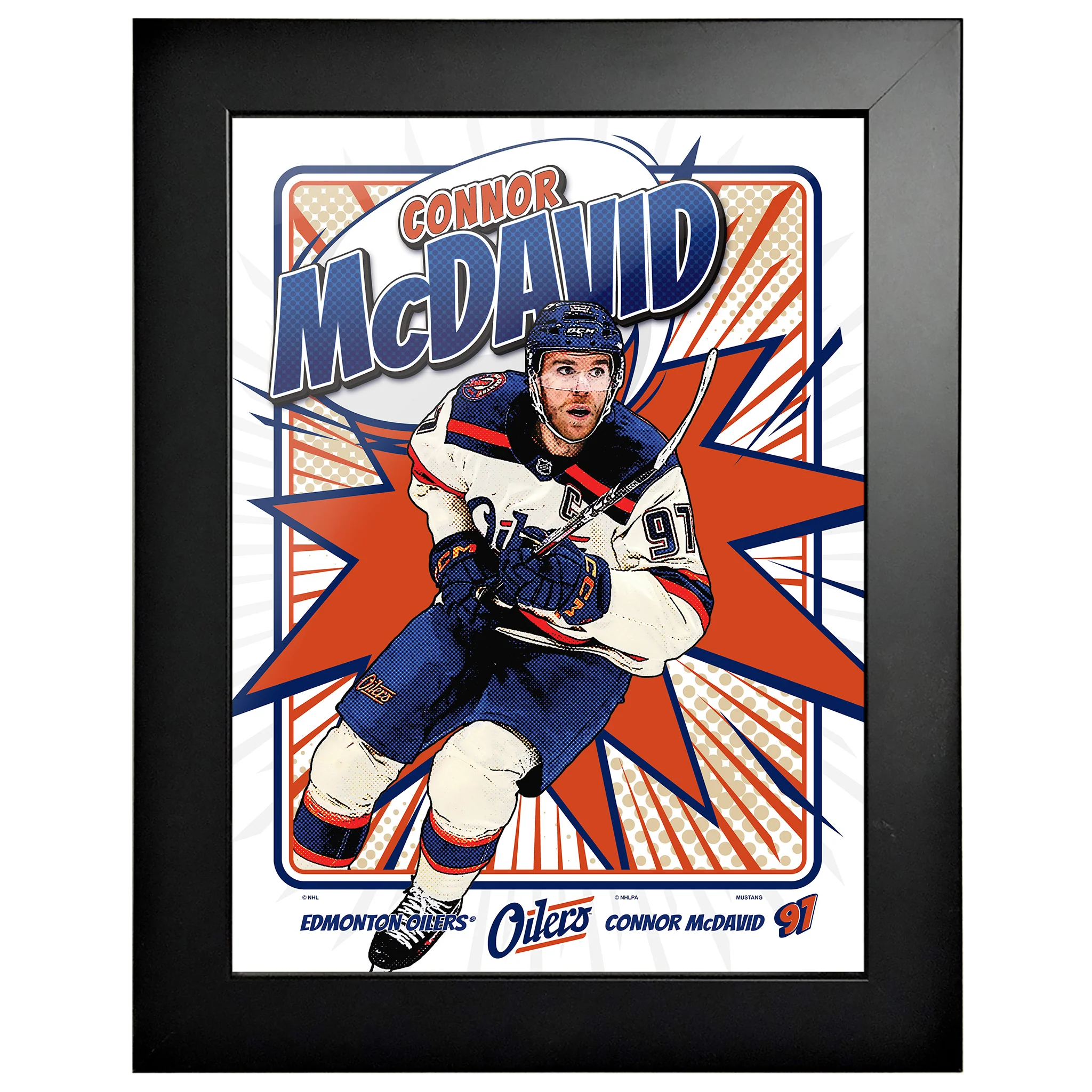 Connor McDavid Edmonton Oilers Framed Kaboom 12"x 16" Poster