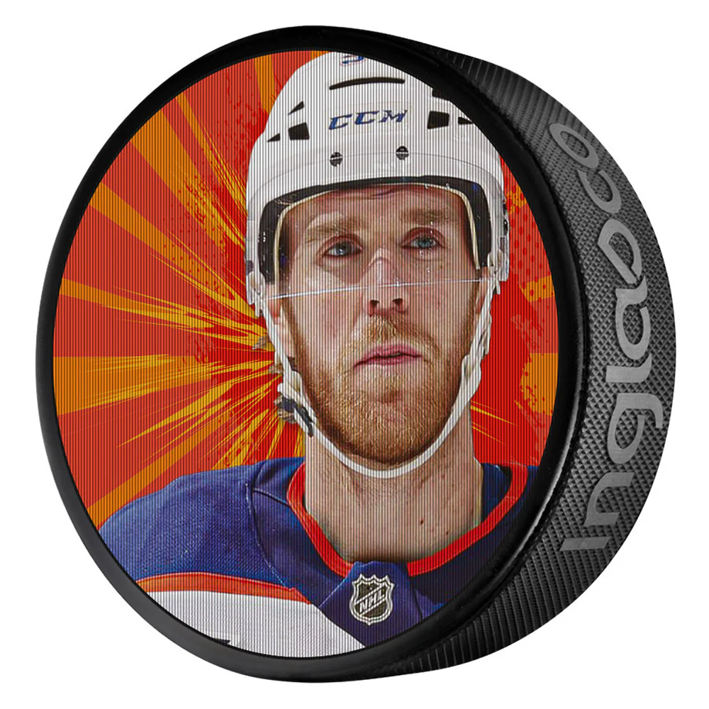 Connor McDavid Edmonton Oilers Lenticular Insert Design Puck - Image 4