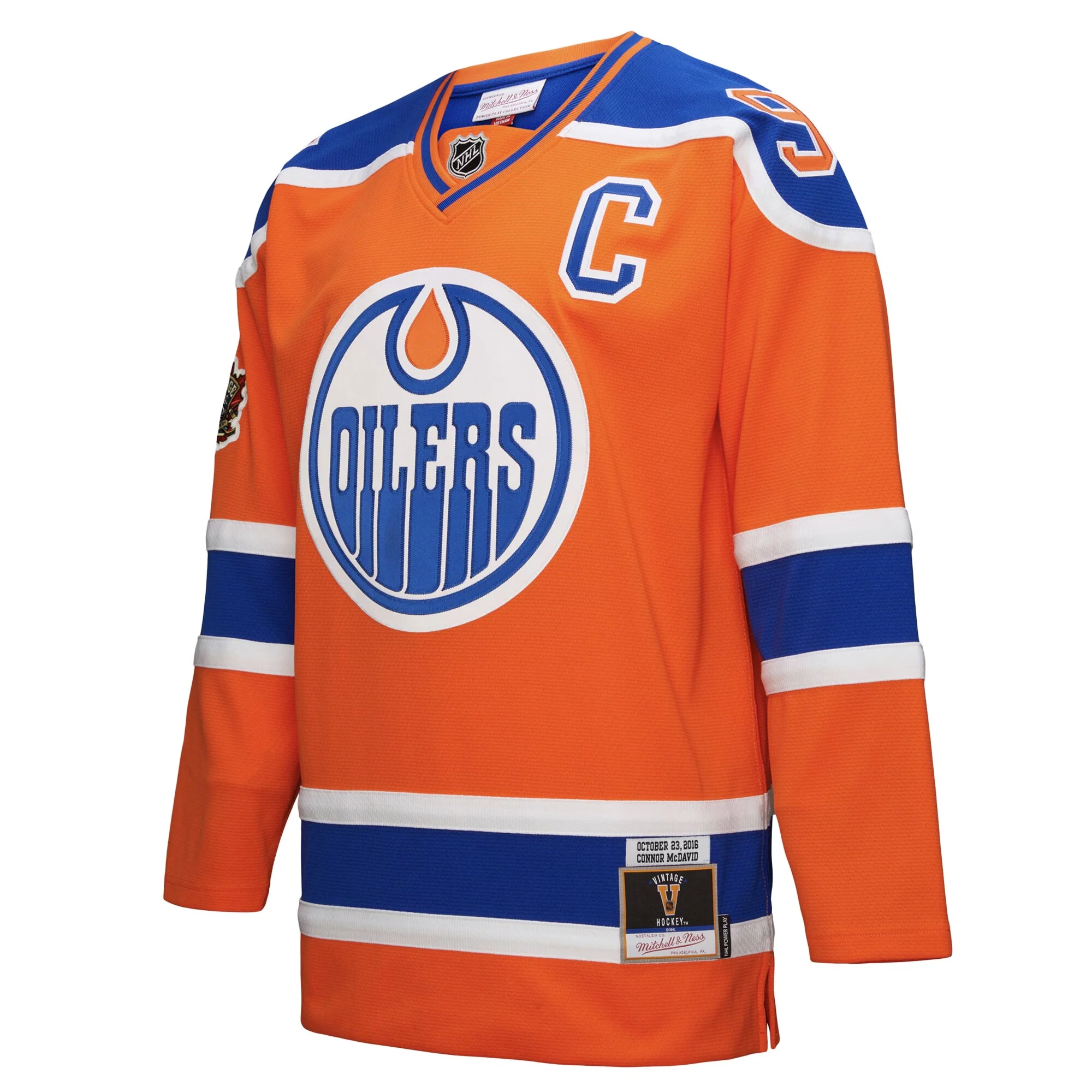 Connor McDavid Edmonton Oilers Mitchell & Ness 2016-17 Heritage Classic Blue Line Retro Royal Jersey - Image 2