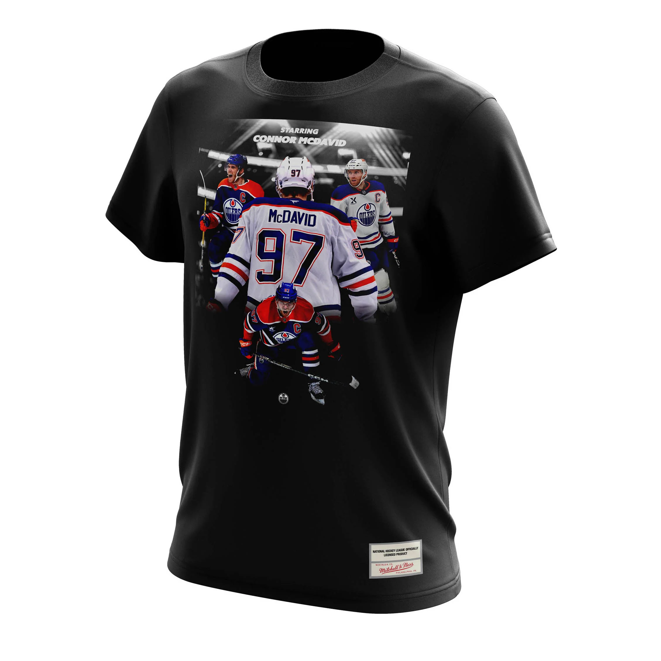 Connor McDavid Edmonton Oilers Mitchell & Ness "Starring" Black T-Shirt - Image 2