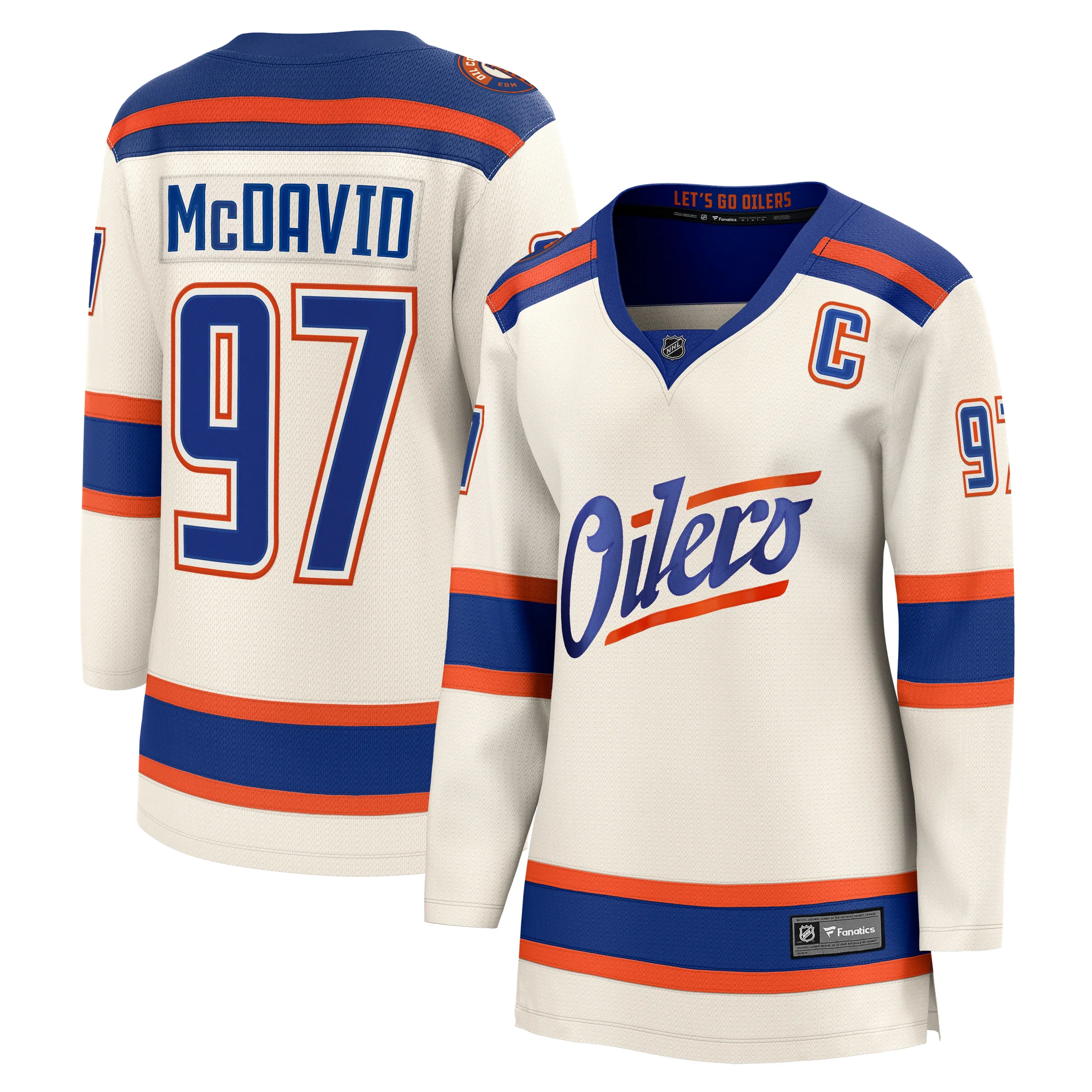 Connor McDavid Edmonton Oilers Women's Fanatics Breakaway Cream Alternate Jersey - Image 3