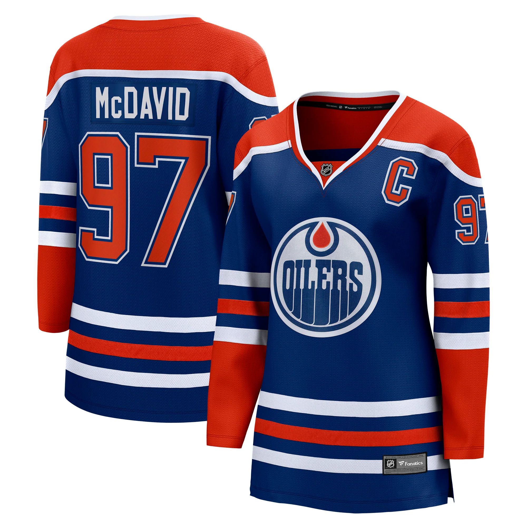 Connor McDavid Edmonton Oilers Women's Fanatics Breakaway Royal Blue Home Jersey - Image 3