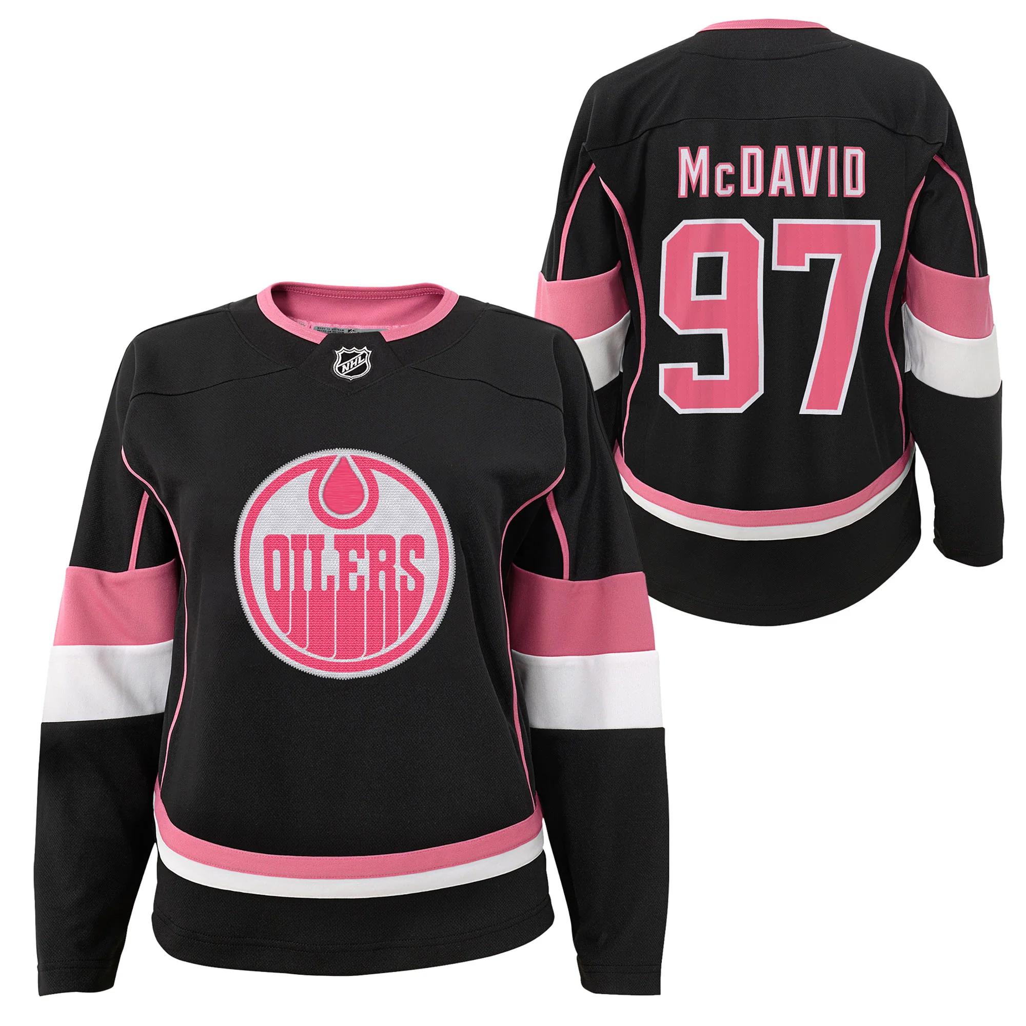 Connor McDavid Edmonton Oilers Youth Black Fashion Jersey - Image 3
