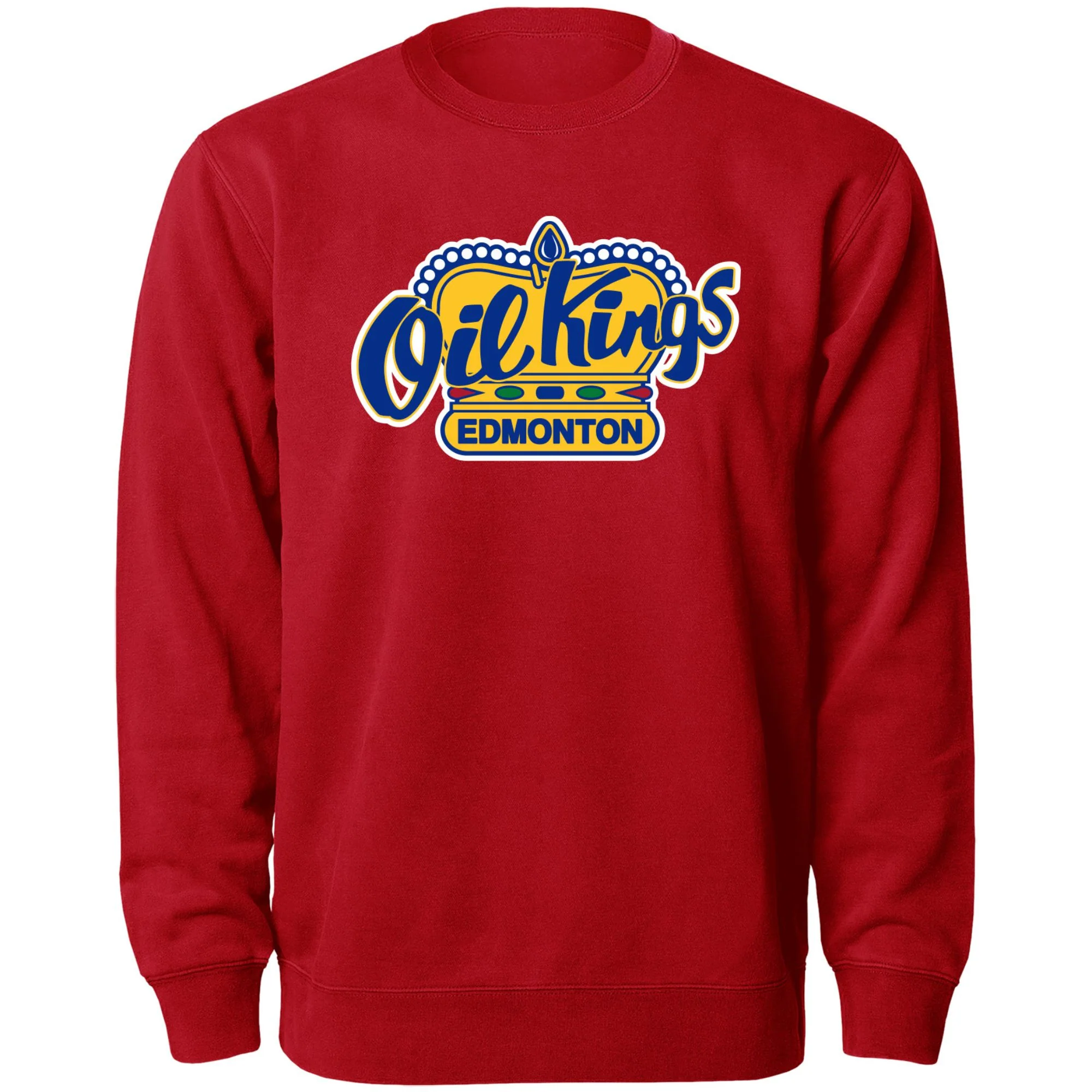 Edmonton Oil Kings Bulletin Red Primary Logo Crewneck Sweatshirt