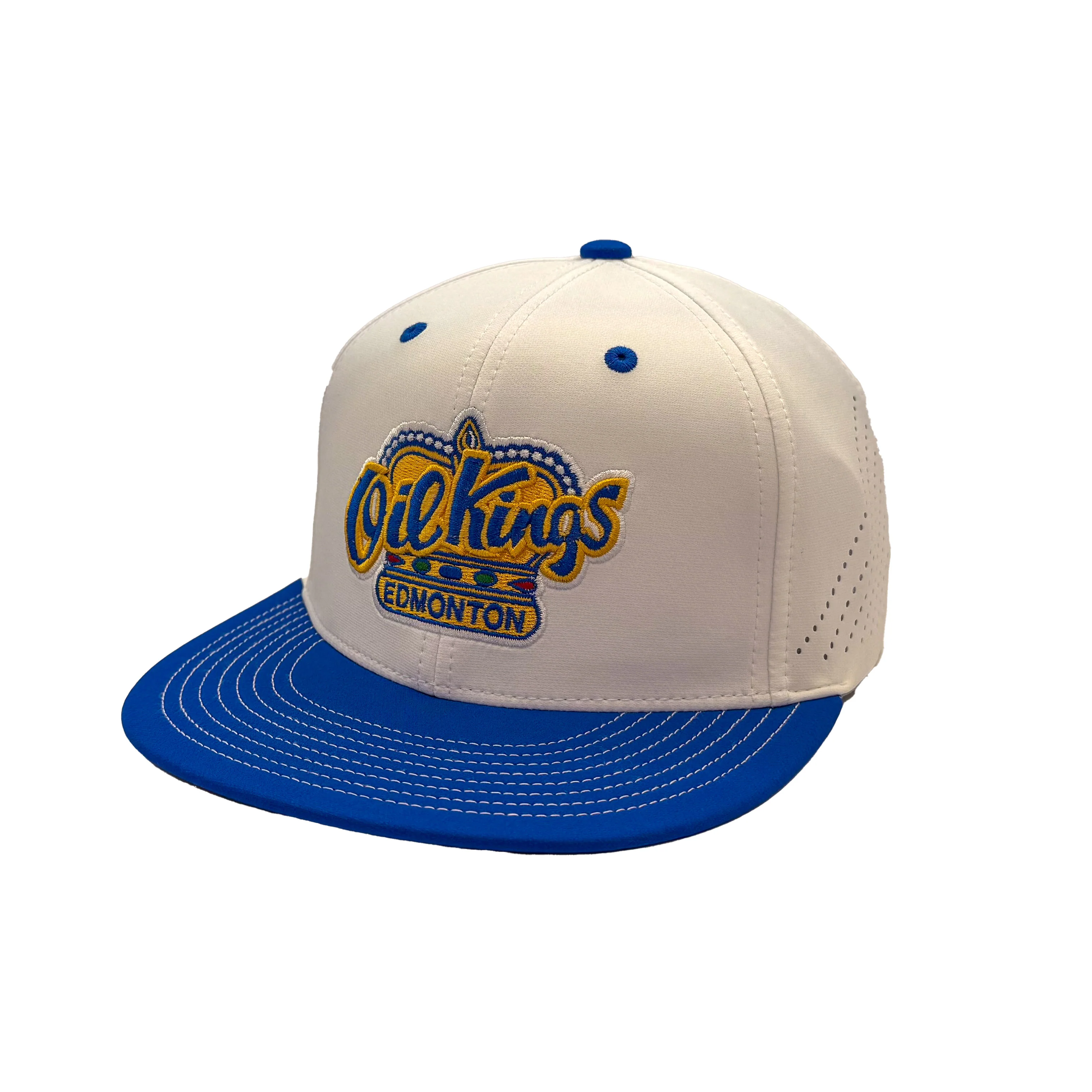 Edmonton Oil Kings Pacific Headwear White & Blue Flex Hat