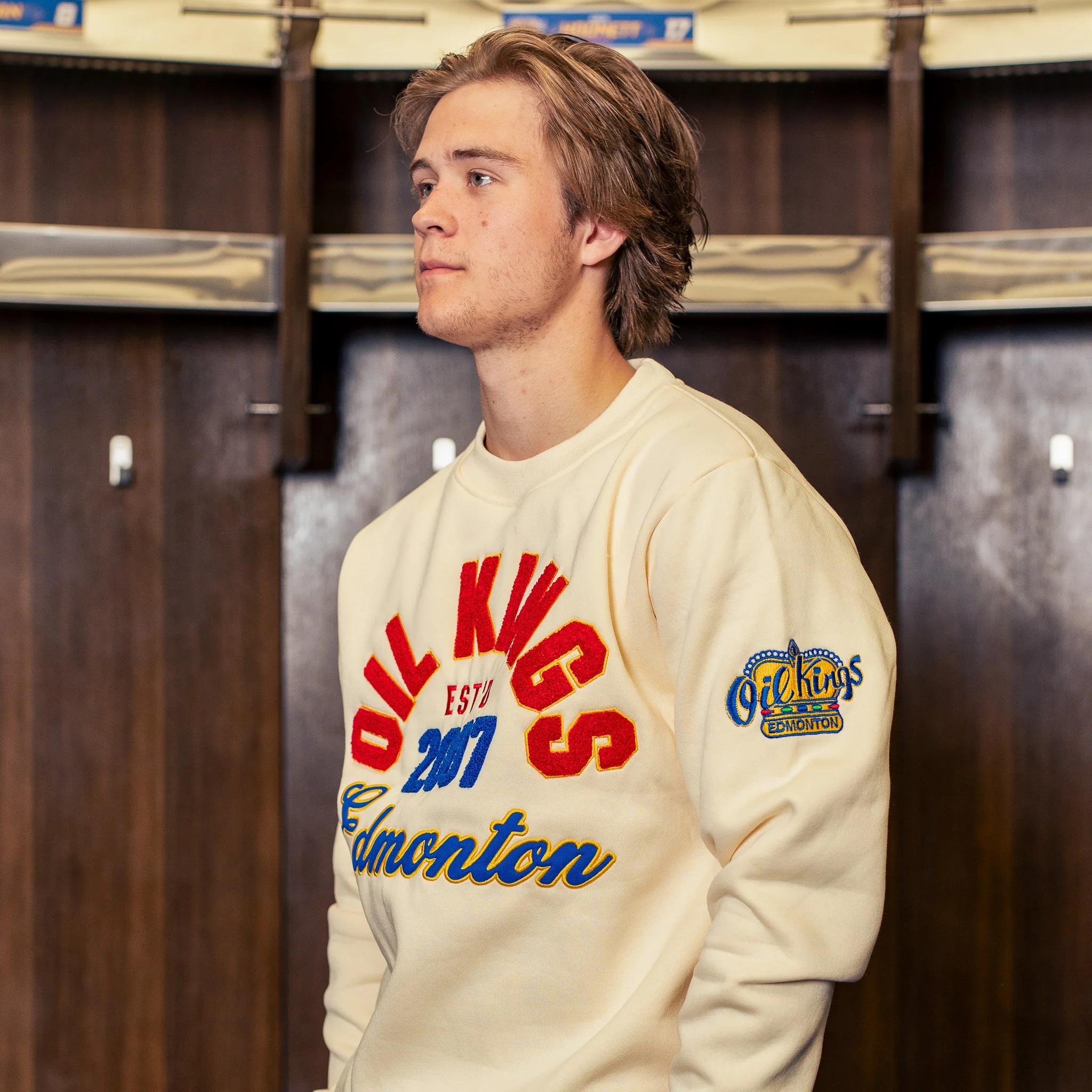 Edmonton Oil Kings Something Inked Cream Bone Crewneck Sweatshirt - Image 2