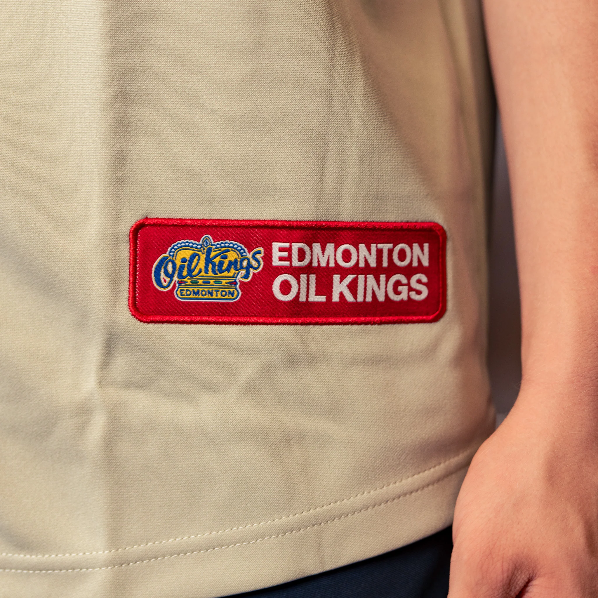 Edmonton Oil Kings Something Inked Cream Fauxback Button Up Jersey - Image 5