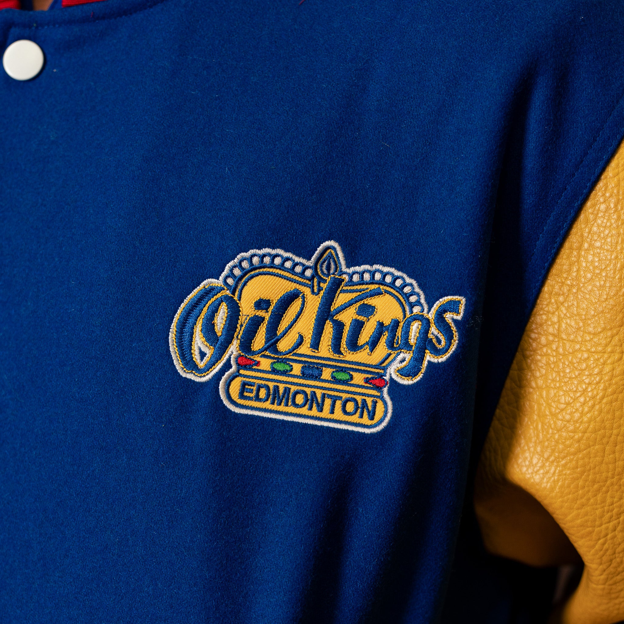 Edmonton Oil Kings Something Inked Royal Letterman Jacket - Image 3