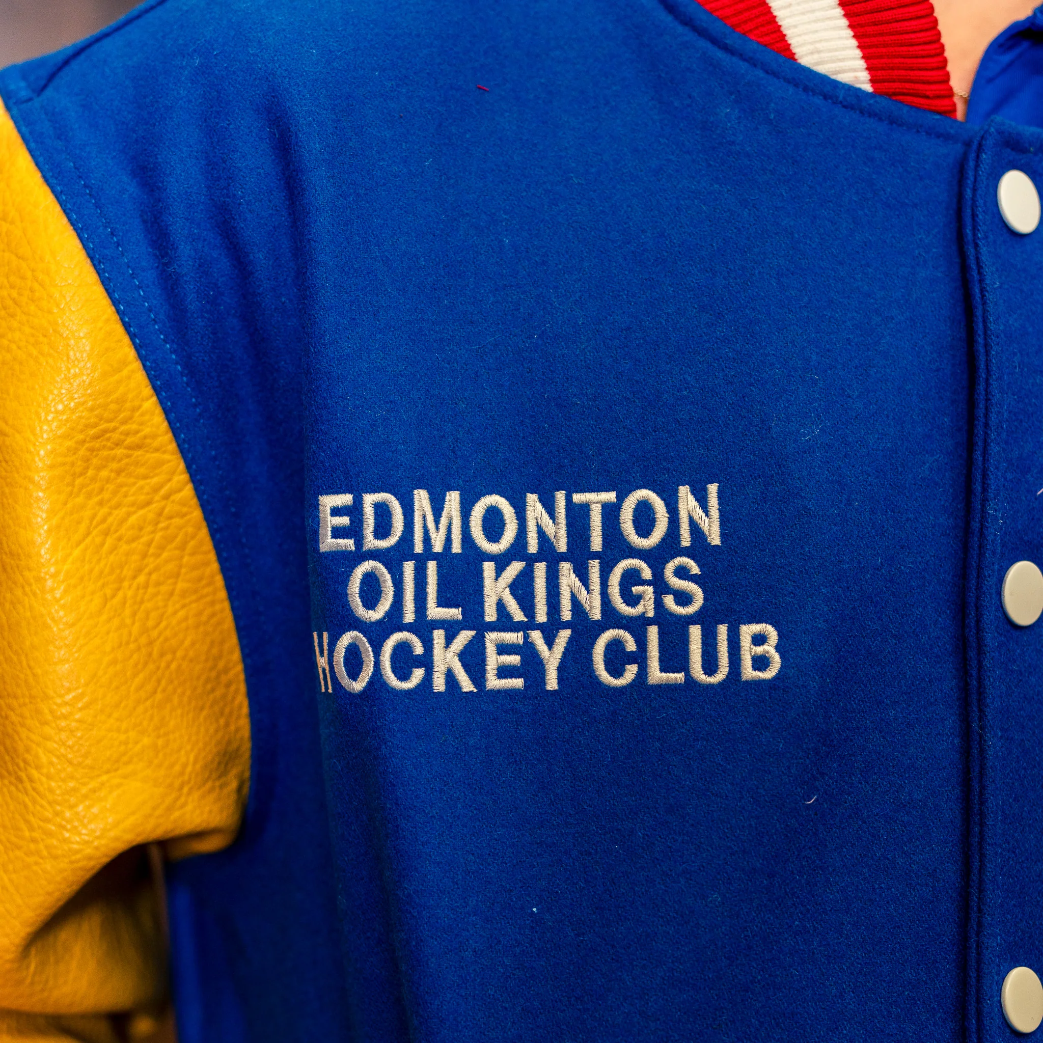 Edmonton Oil Kings Something Inked Royal Letterman Jacket - Image 4