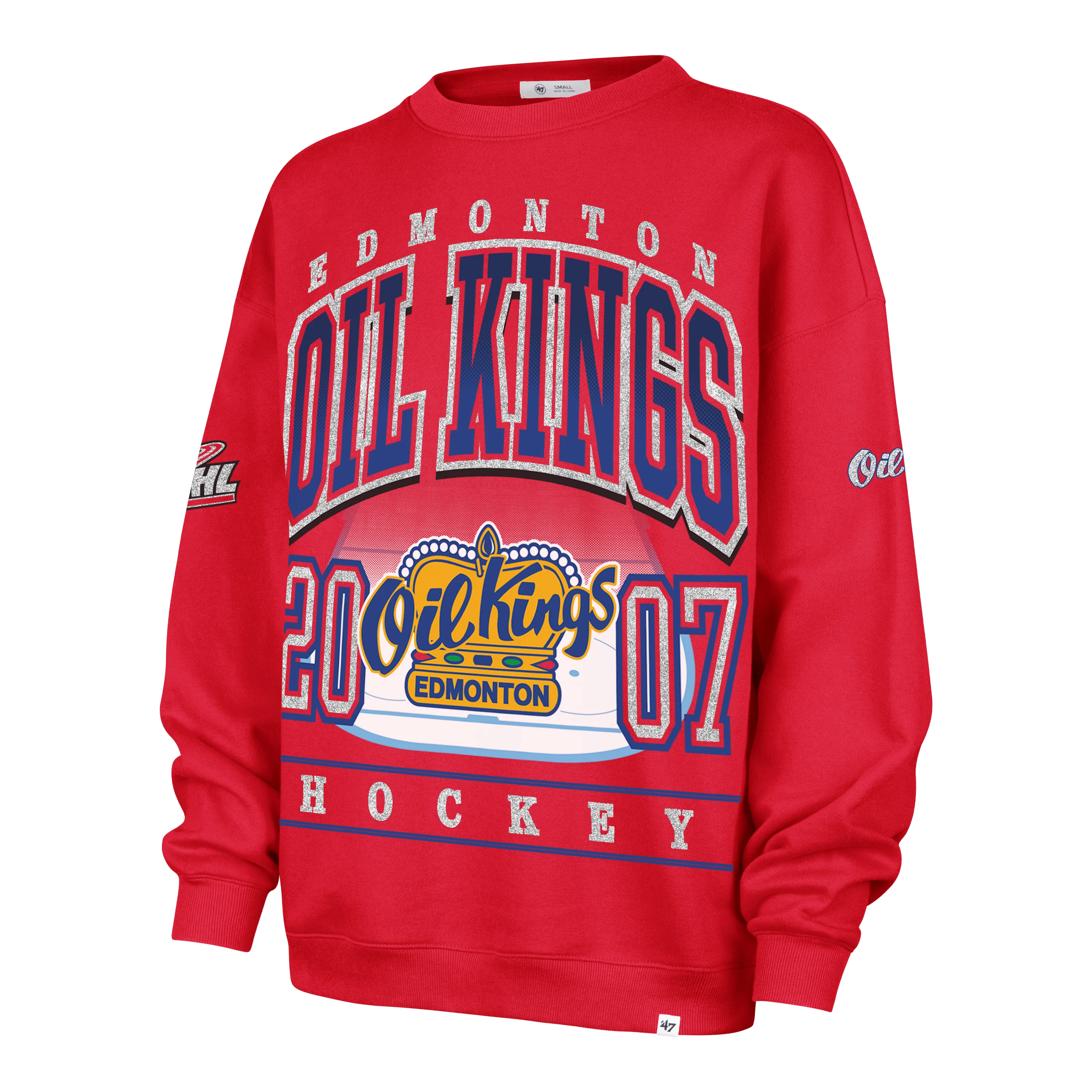 Edmonton Oil Kings Women's '47 Go Big or Go Home Red Oversized Crewneck Sweatshirt