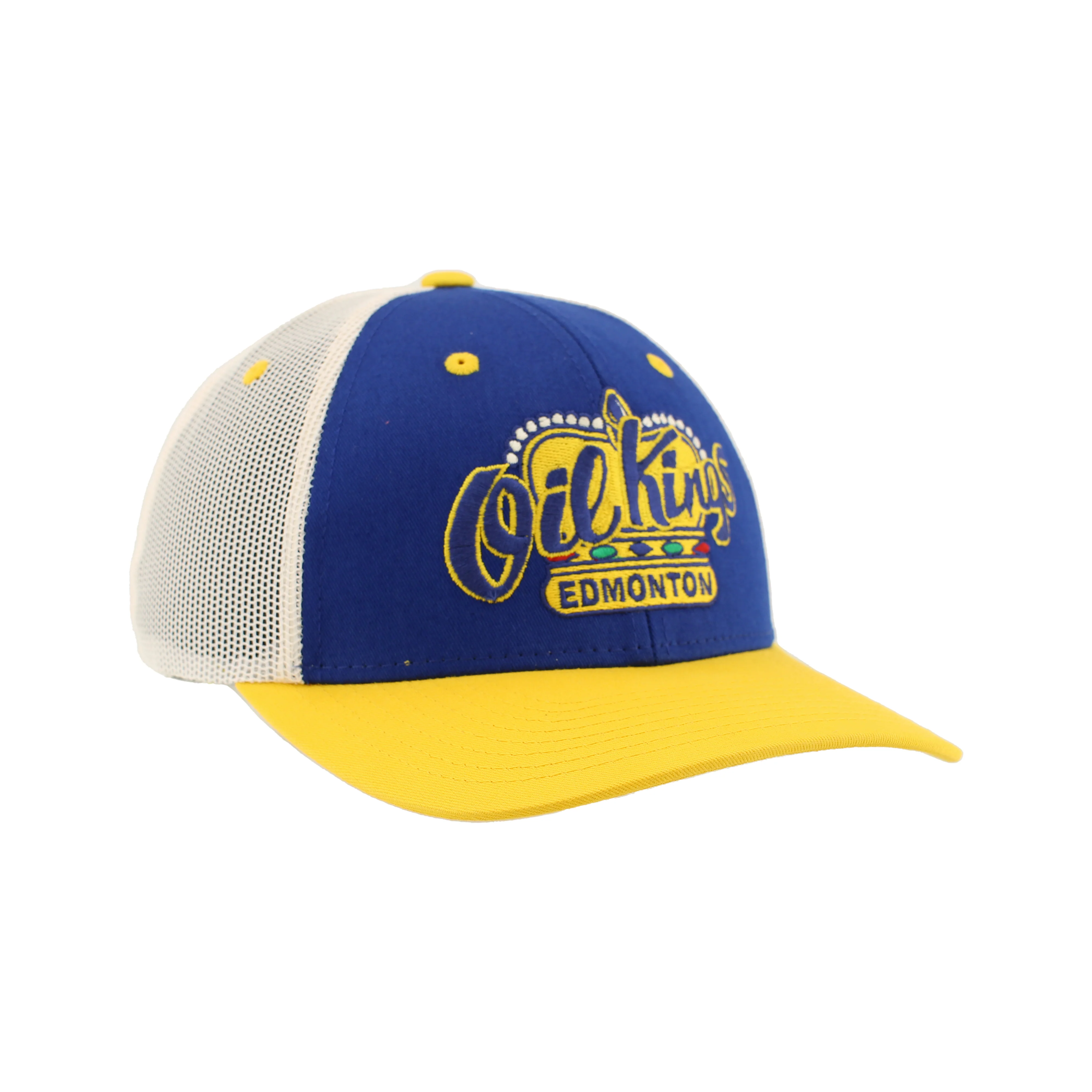 Edmonton Oil Kings Zephyr Blue & Yellow Dakota Mesh Snapback Hat - Image 3