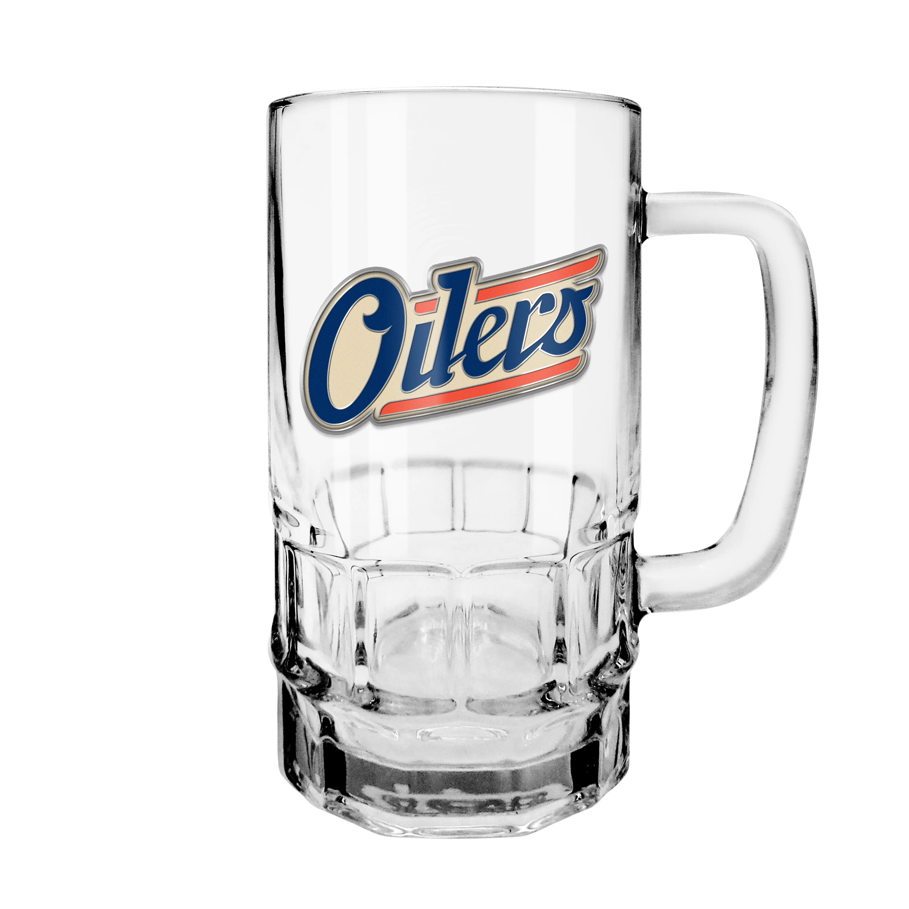 Edmonton Oilers 18 oz Alternate Logo Medallion Beer Stein Glass Mug