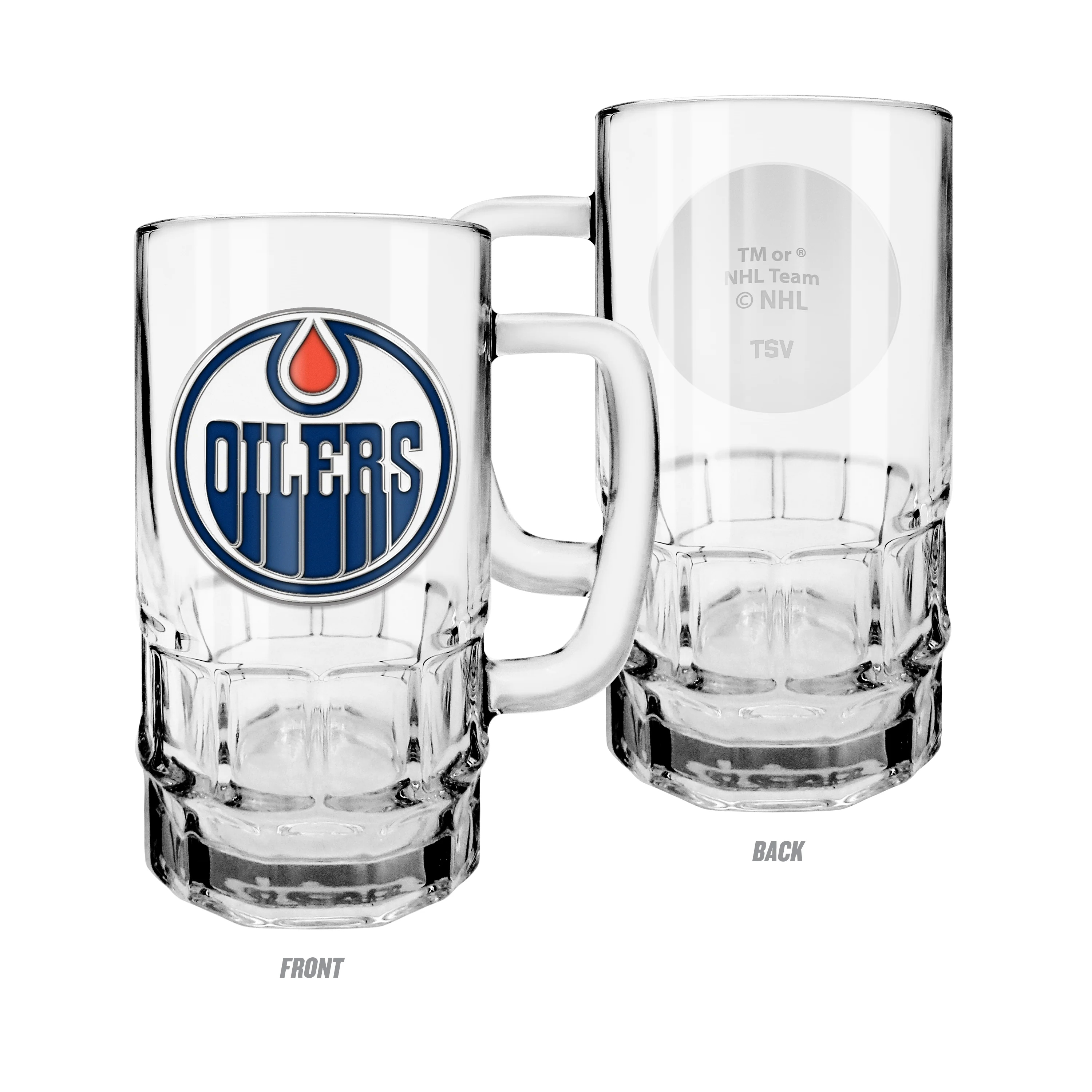 Edmonton Oilers 18 oz Medallion Beer Stein Glass Mug - Image 5