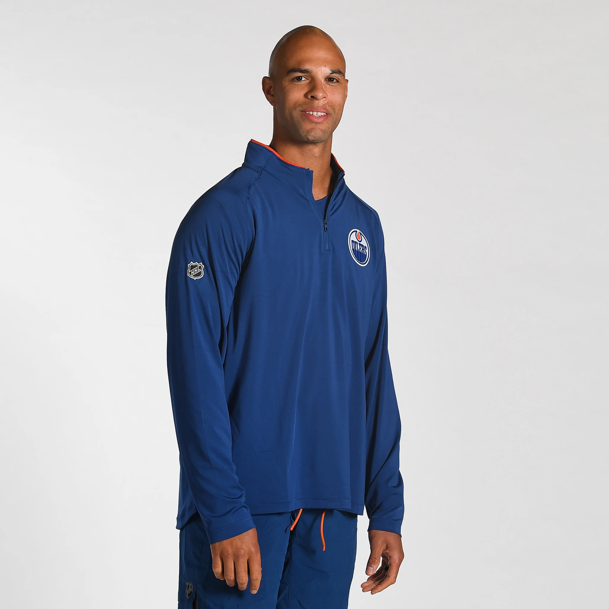Edmonton Oilers 2025-26 Fanatics Authentic Pro Blue Rink Half-Zip Sweatshirt