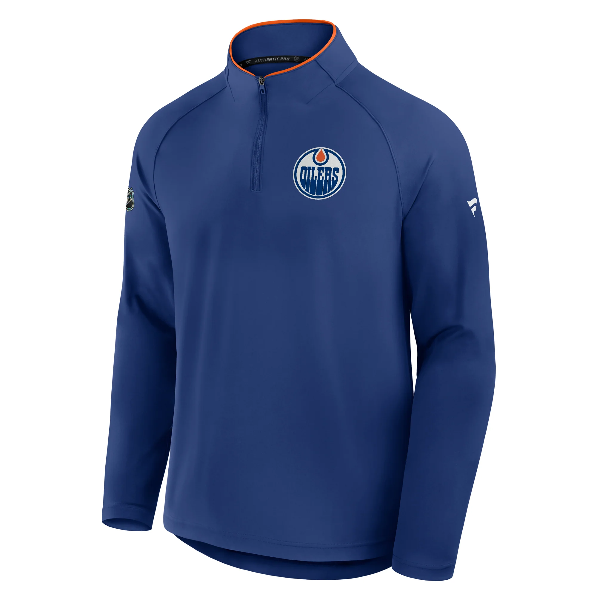 Edmonton Oilers 2025-26 Fanatics Authentic Pro Blue Rink Half-Zip Sweatshirt - Image 2