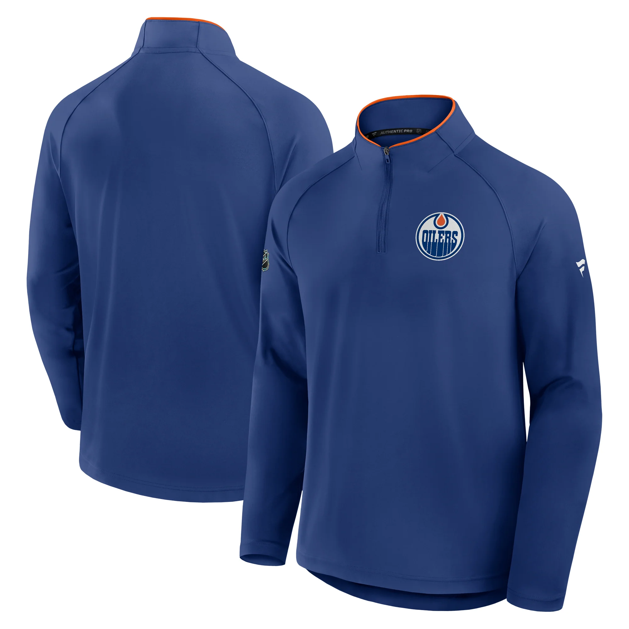 Edmonton Oilers 2025-26 Fanatics Authentic Pro Blue Rink Half-Zip Sweatshirt - Image 4