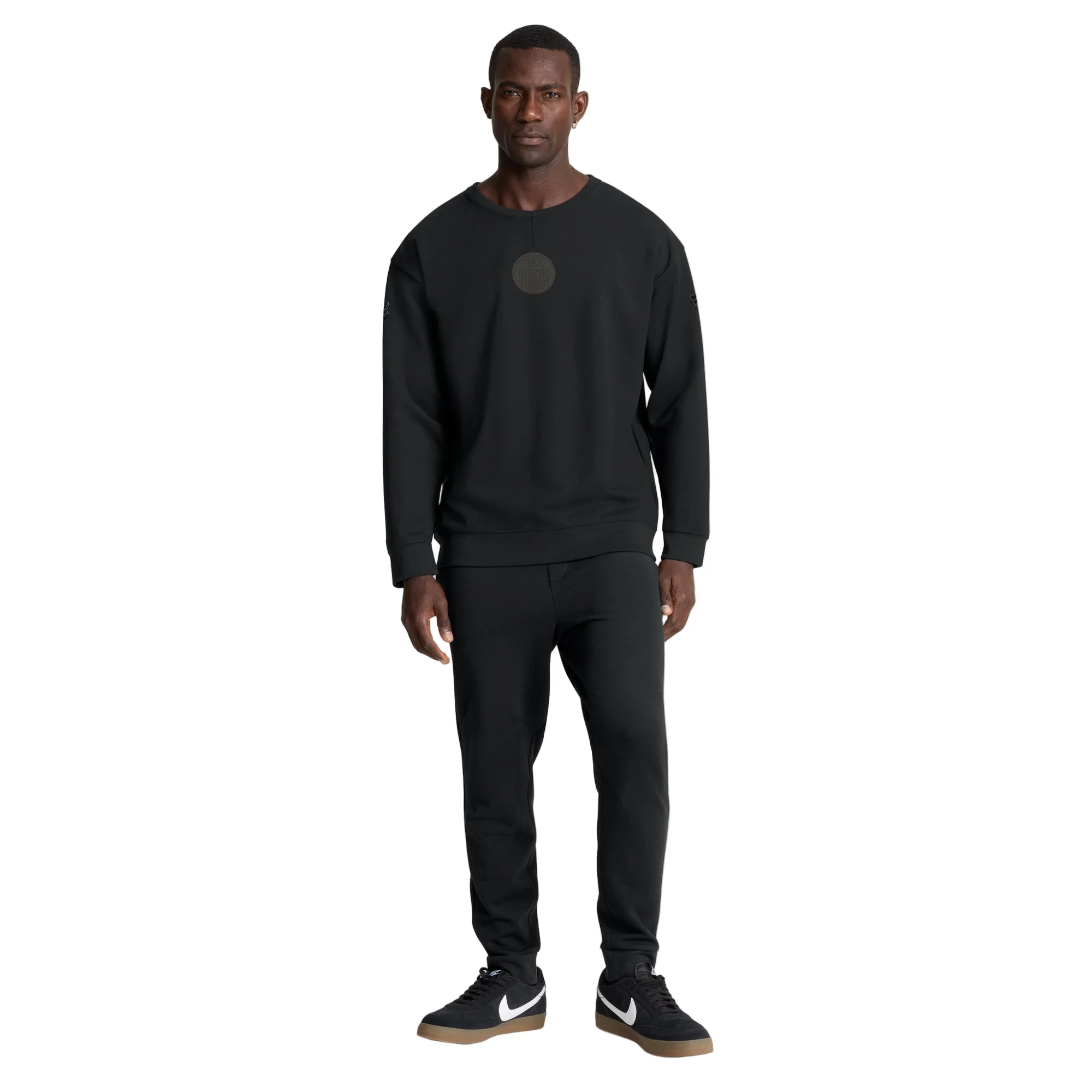 Edmonton Oilers 2025-26 Fanatics Authentic Pro Road Black Crewneck Sweatshirt - Image 6