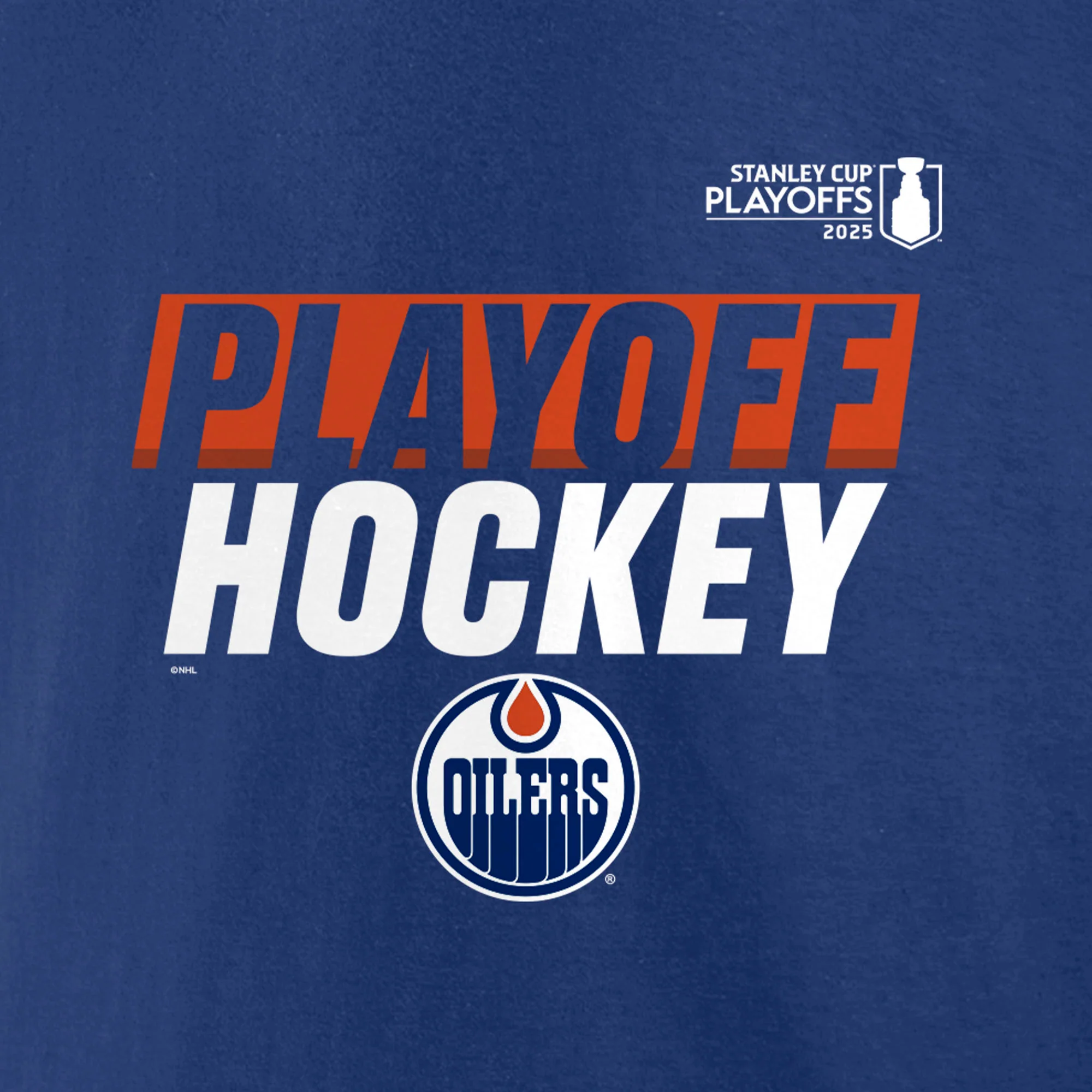 Edmonton Oilers 2025 Stanley Cup Playoffs Blue Cotton Participant T-Shirt - Image 3