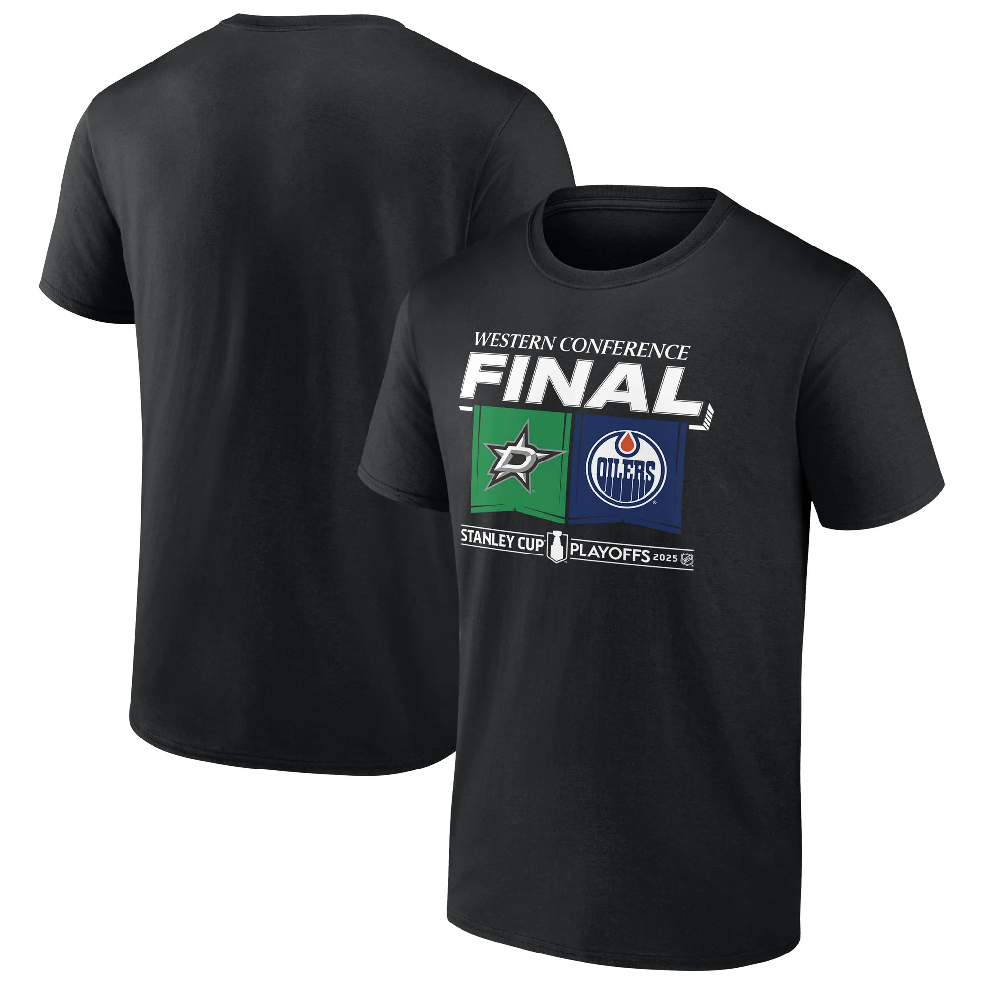 Edmonton Oilers 2025 Stanley Cup Playoffs Western Conference Final Match Up T-Shirt - Image 4