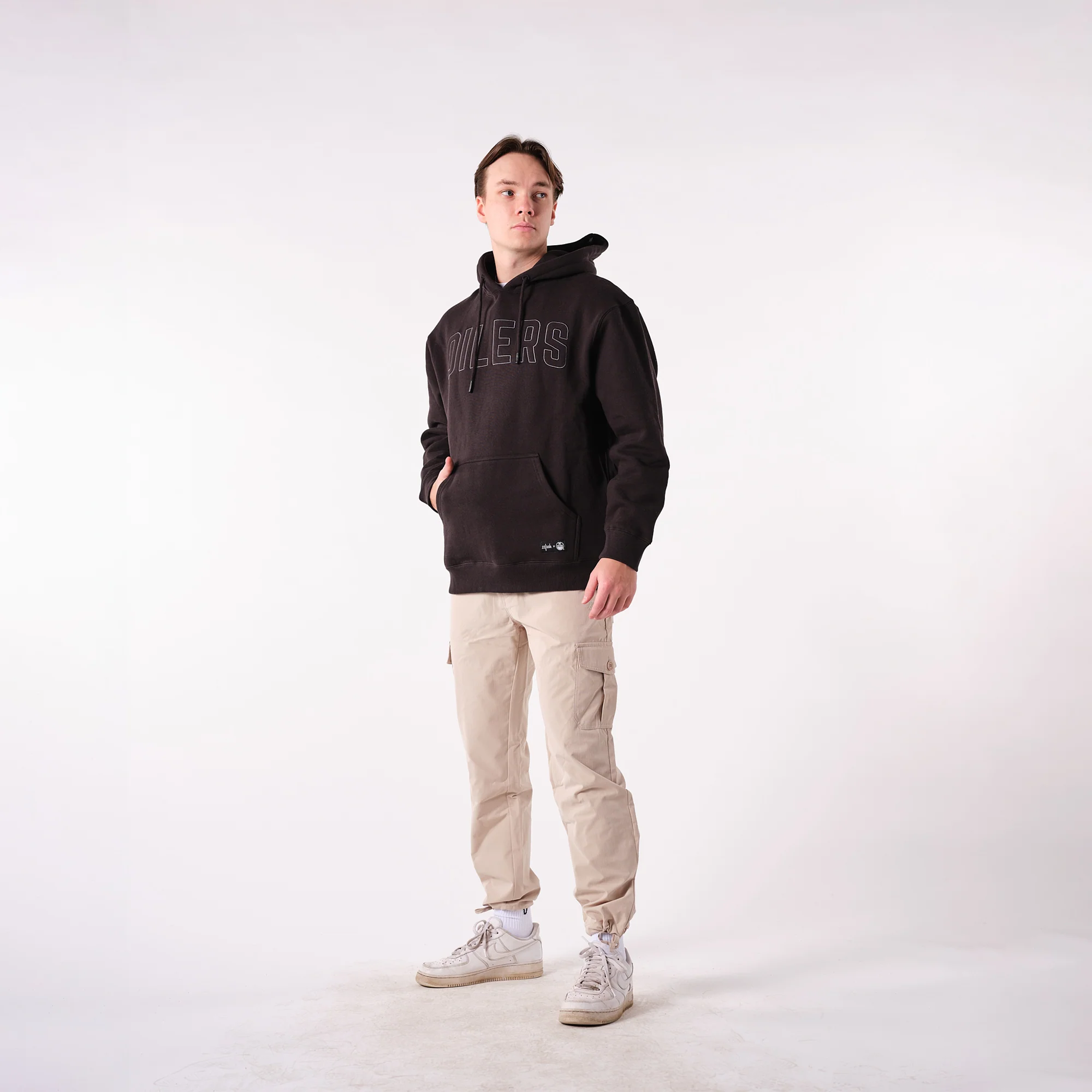 Edmonton Oilers 22Fresh Varsity Script Black Hoodie - Image 4