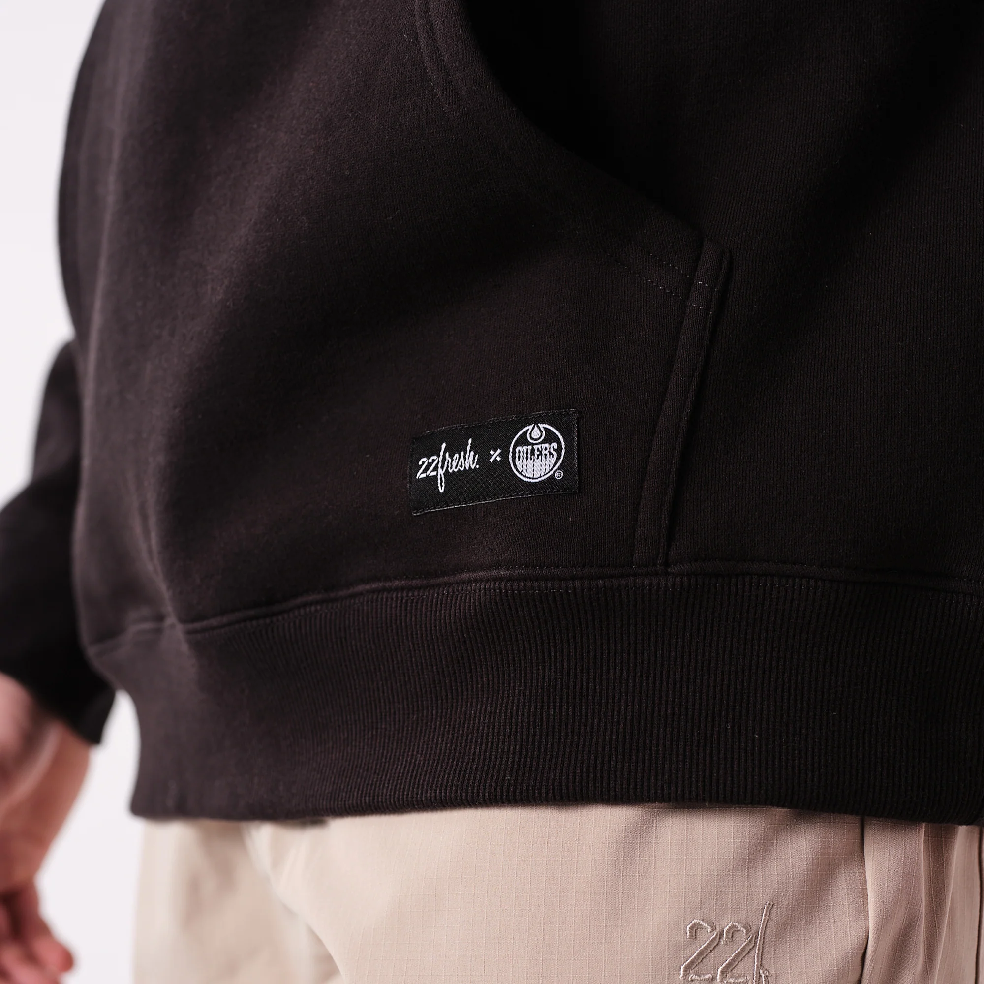Edmonton Oilers 22Fresh Varsity Script Black Hoodie - Image 6