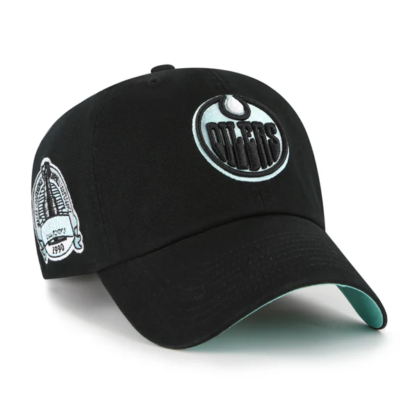 Edmonton Oilers '47 Black & Mint Clean Up Adjustable Hat - Image 2