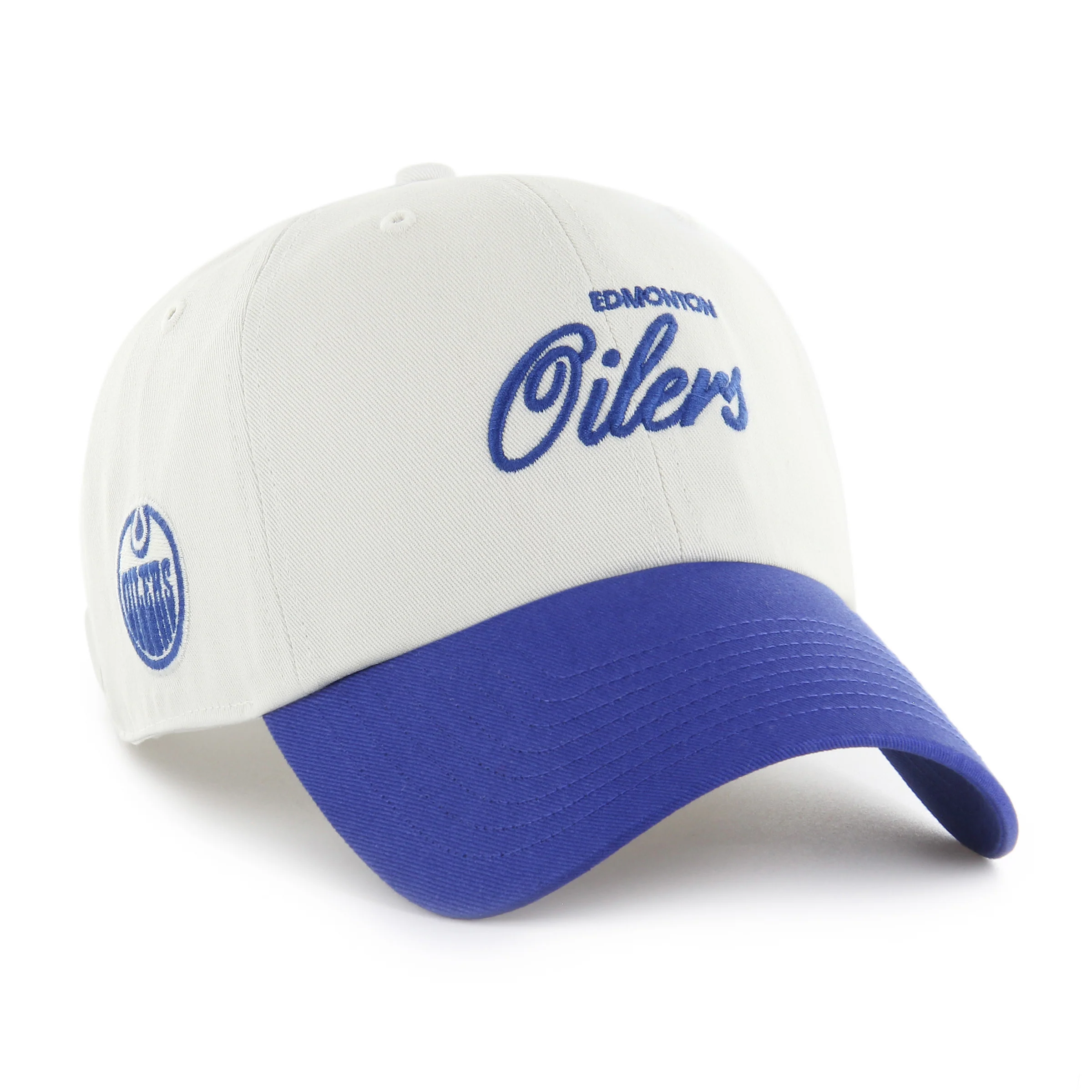 Edmonton Oilers '47 White & Blue Foundational TT Clean Up Adjustable Hat - Image 3
