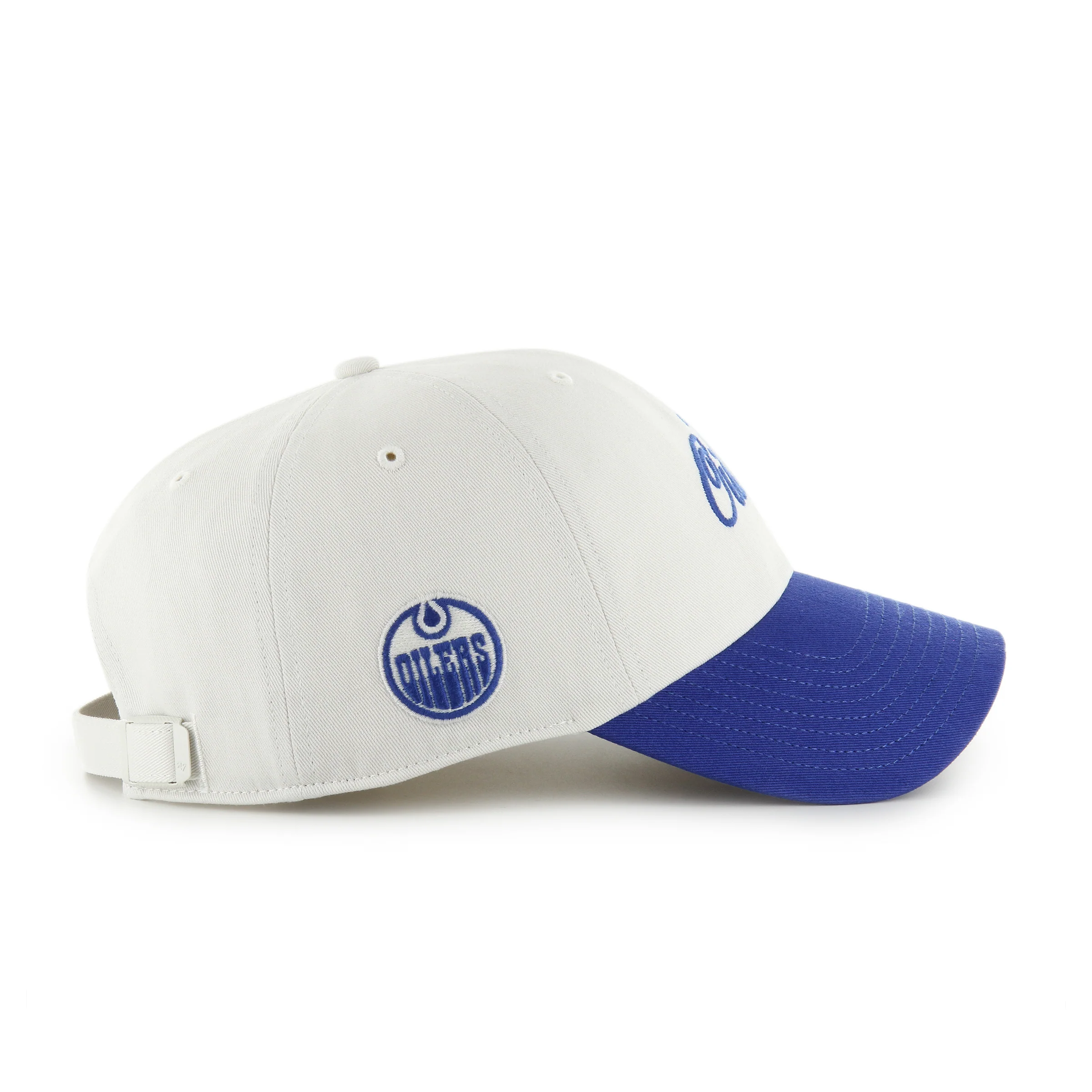 Edmonton Oilers '47 White & Blue Foundational TT Clean Up Adjustable Hat - Image 4