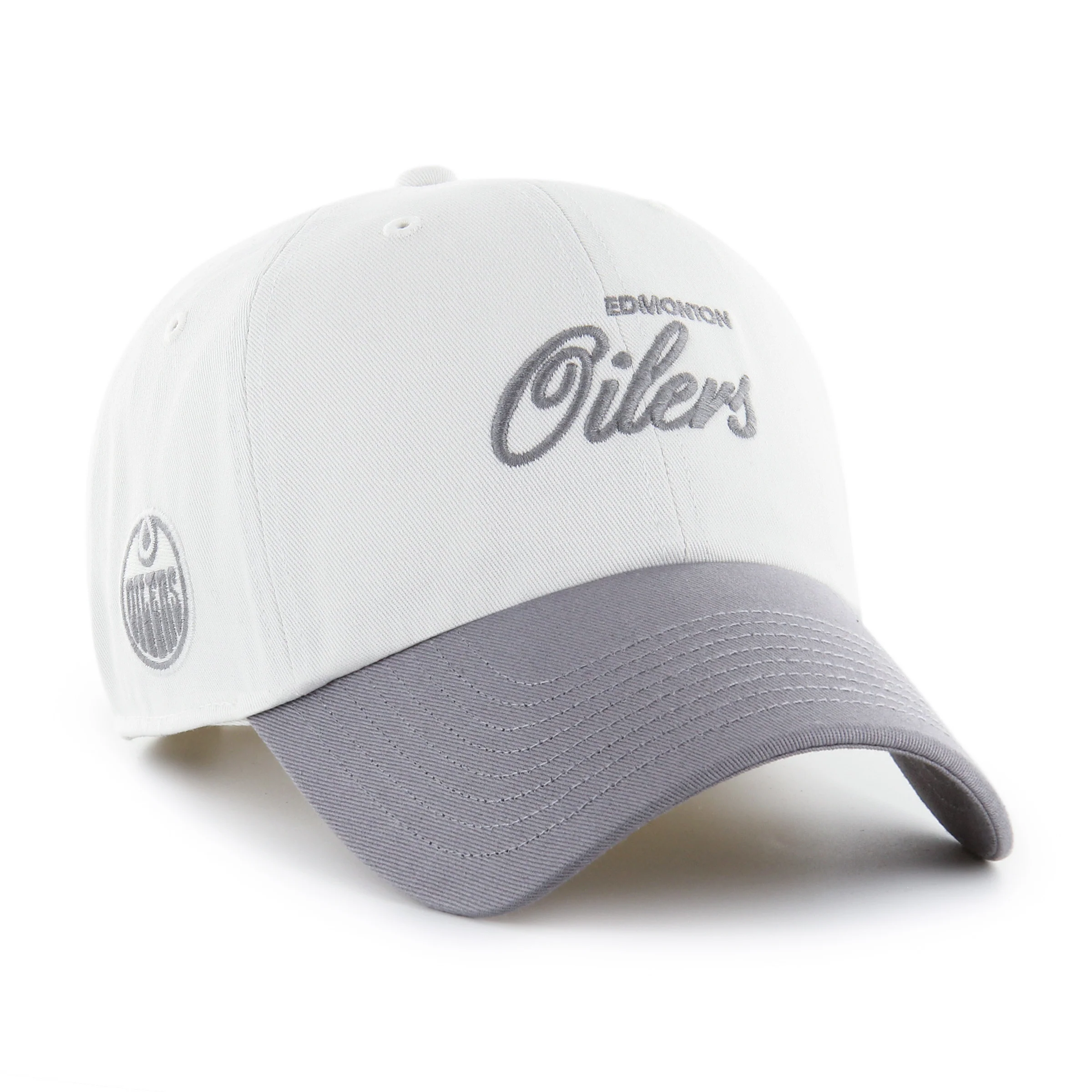 Edmonton Oilers '47 White & Grey Foundational TT Clean Up Adjustable Hat - Image 3