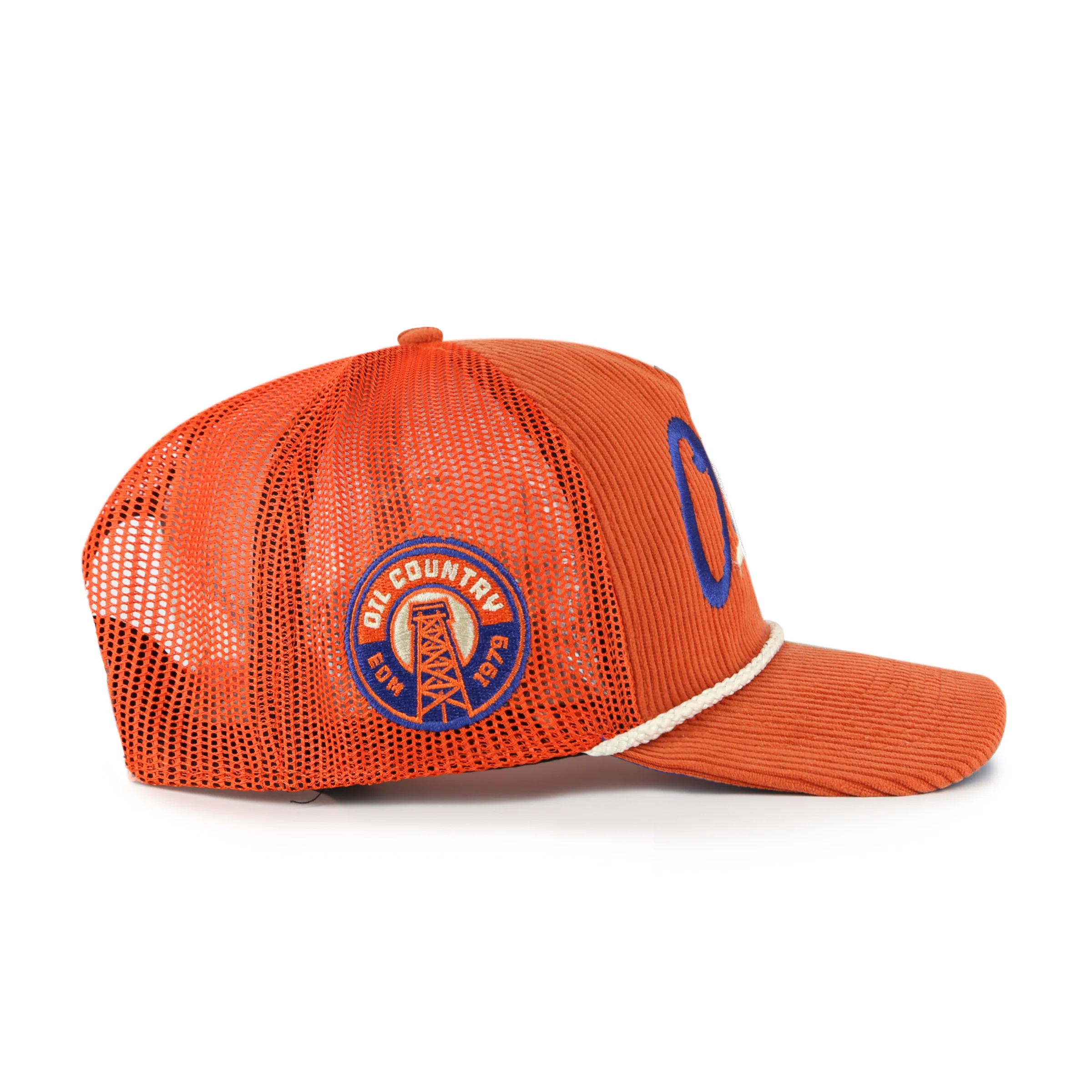 Edmonton Oilers '47 Orange Corduroy Double Header Hitch Snapback Hat - Image 4