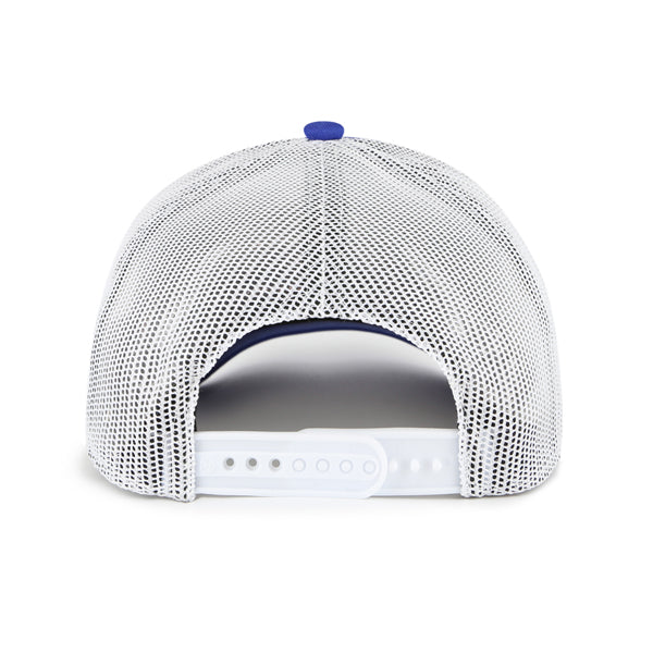 Edmonton Oilers '47 Royal Meander Graphic Foam Trucker Snapback Hat - Image 2