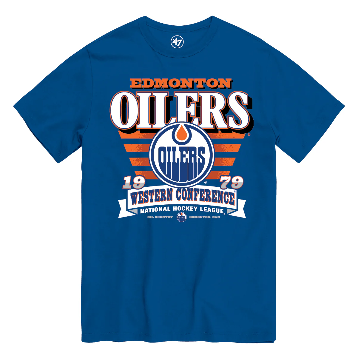 Edmonton Oilers '47 Stripe Splash Blue T-Shirt