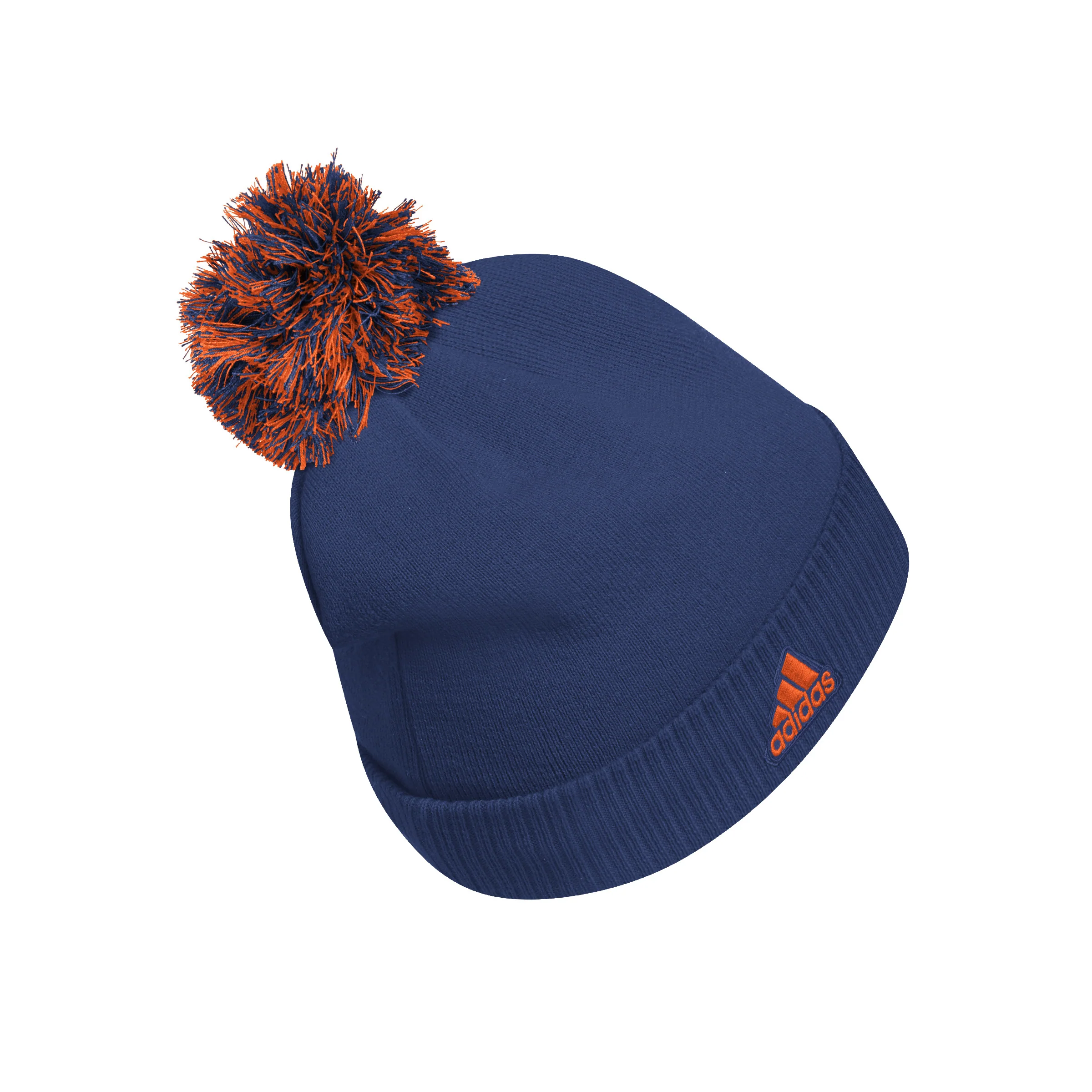 Edmonton Oilers adidas Blue Cuffed Knit Toque w/ Pom - Image 2