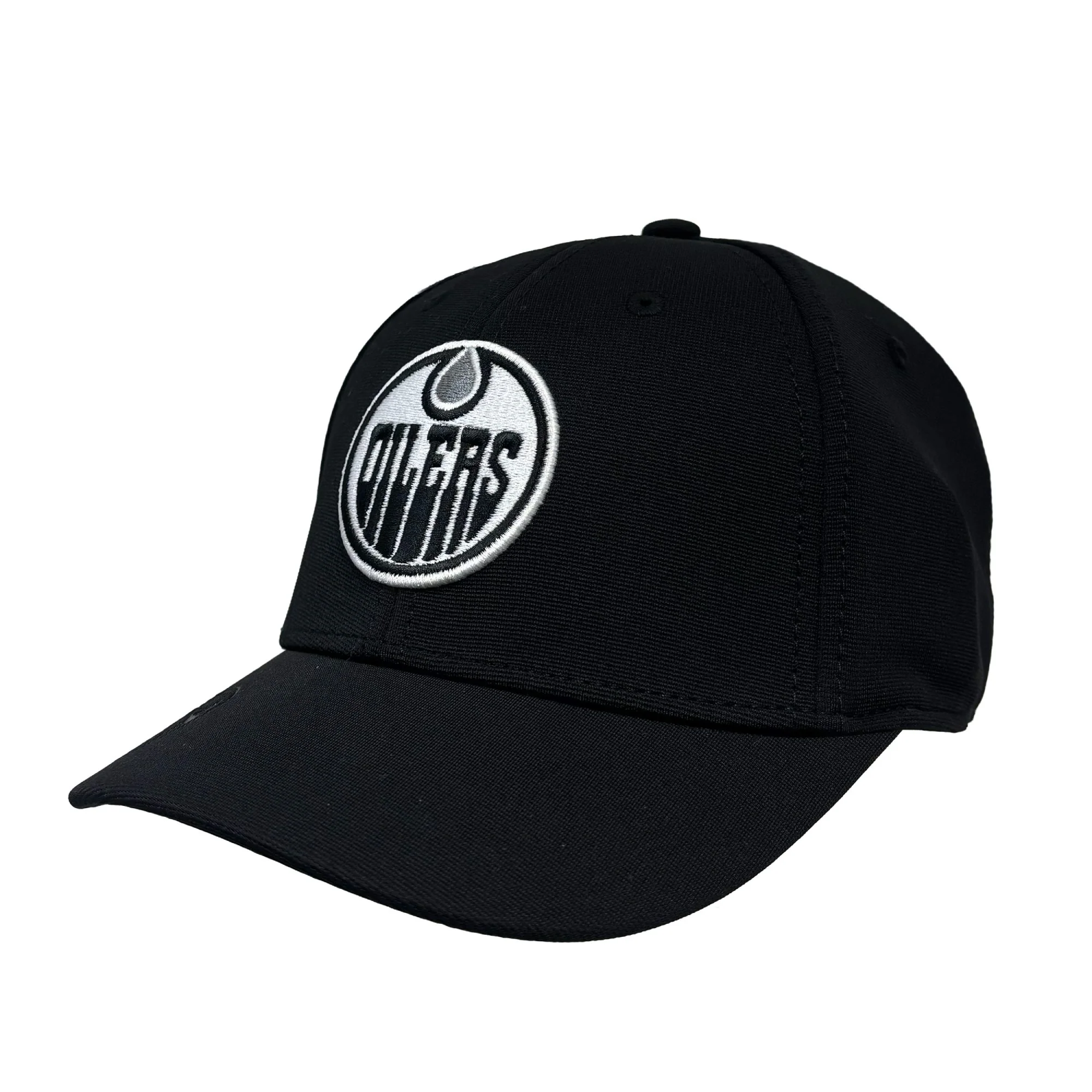 Edmonton Oilers American Needle Black Platinum E Boss Flex Hat
