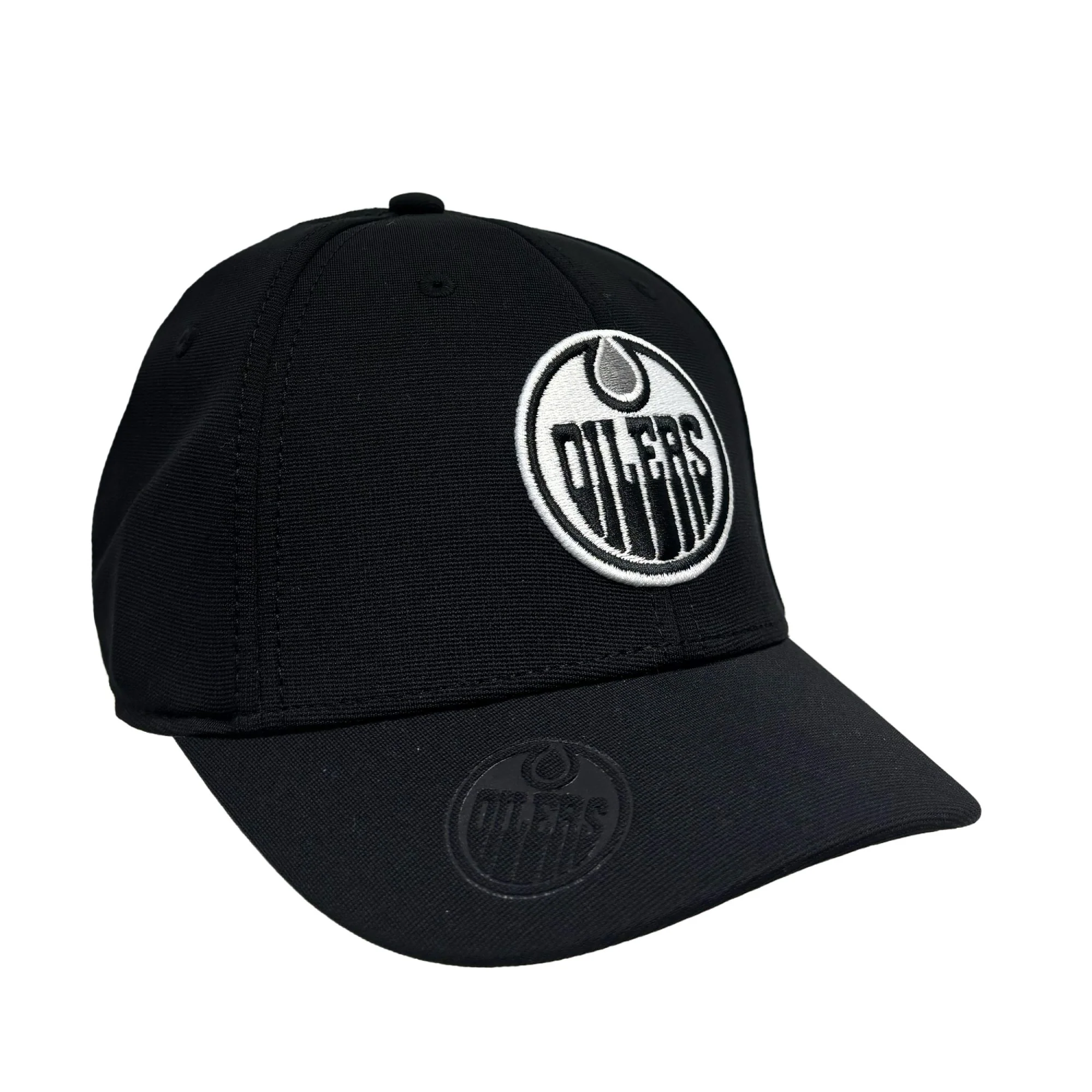 Edmonton Oilers American Needle Black Platinum E Boss Flex Hat - Image 3