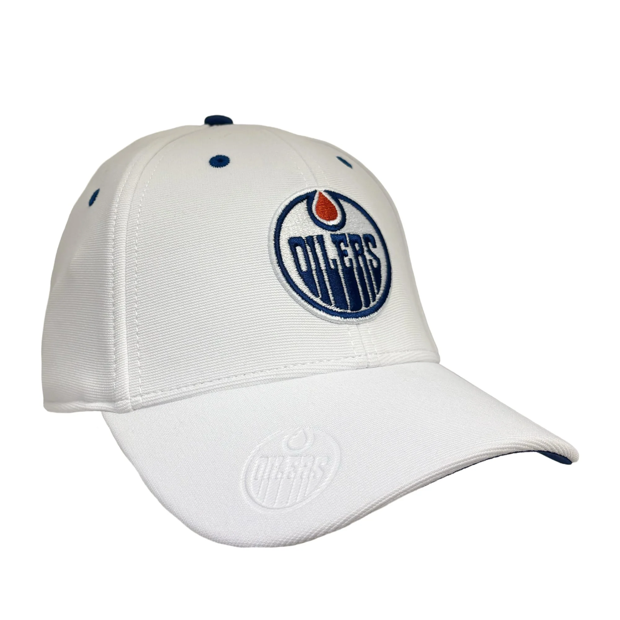 Edmonton Oilers American Needle White E Boss Flex Hat - Image 3