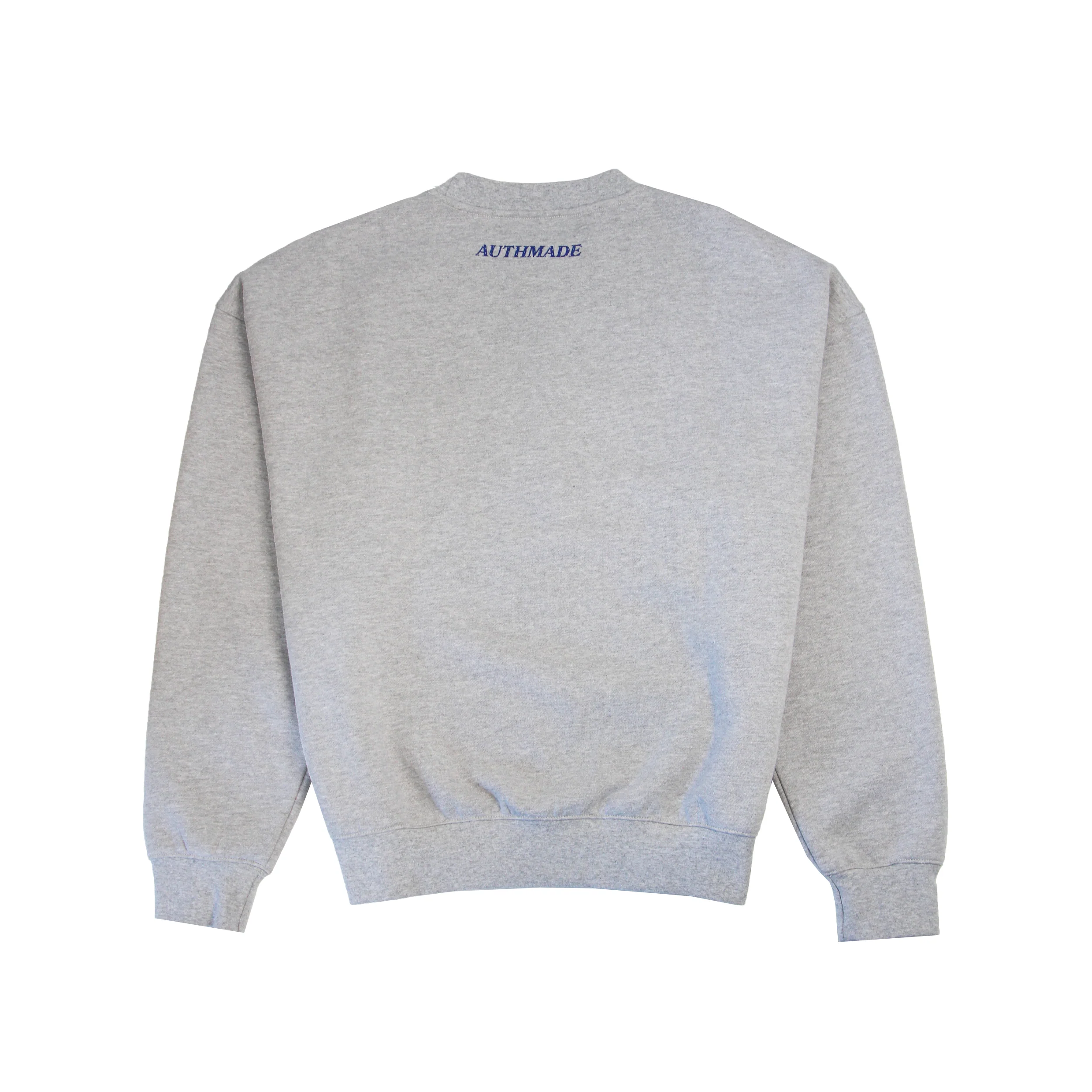Edmonton Oilers Authmade 1979 Stripe Grey Crewneck Sweatshirt - Image 2