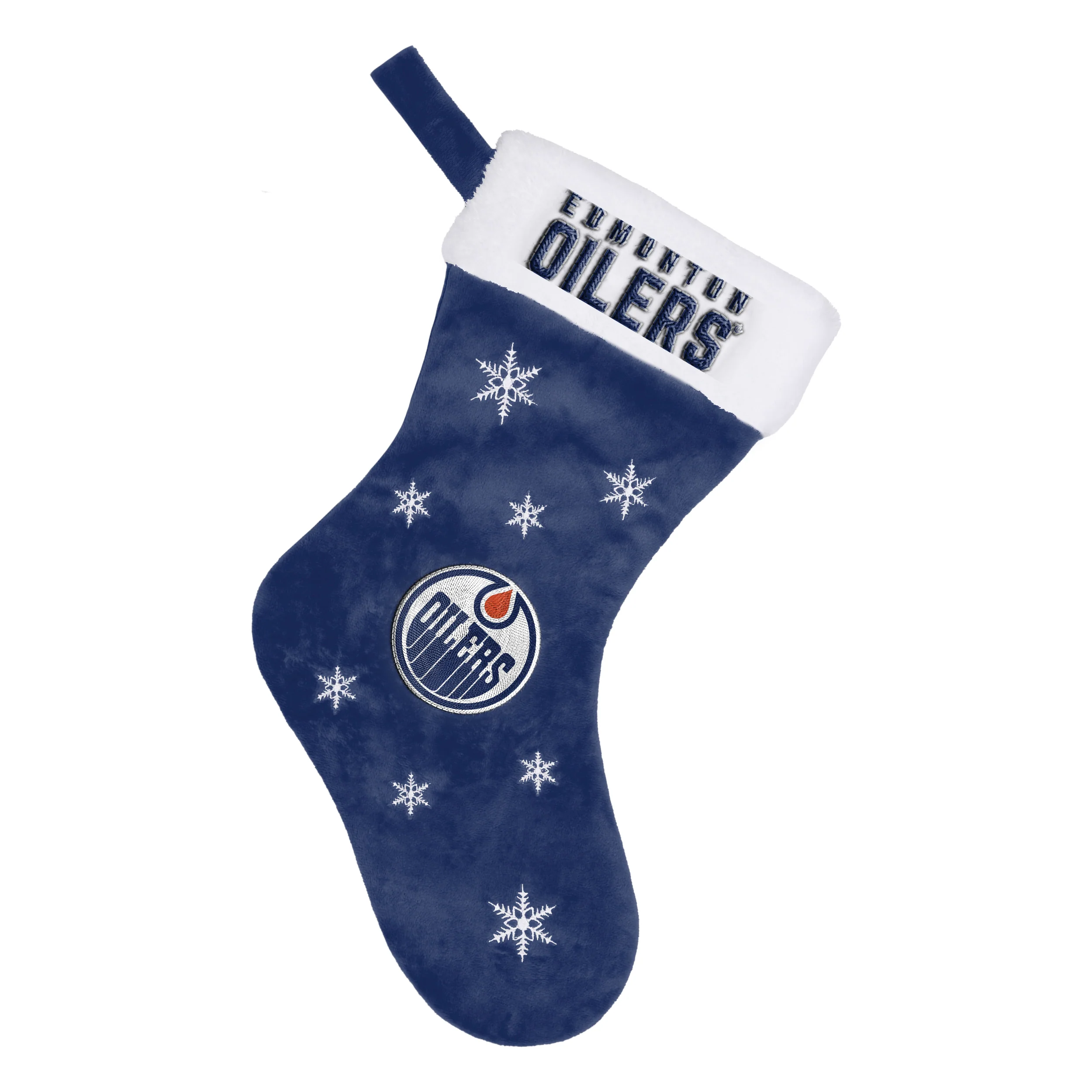 Edmonton Oilers Blue Snowflake Holiday Stocking