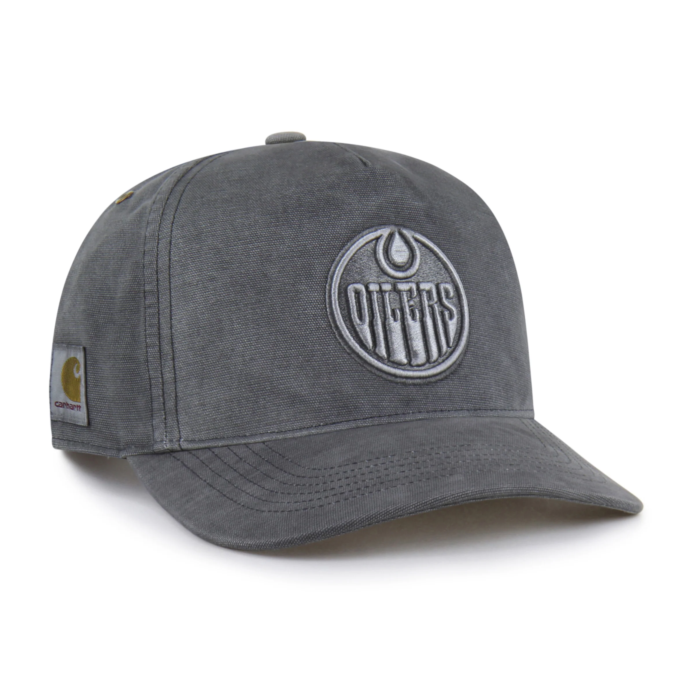 Edmonton Oilers Carhartt '47 Grey Tonal Garment Dyed Hitch Snapback Hat - Image 3