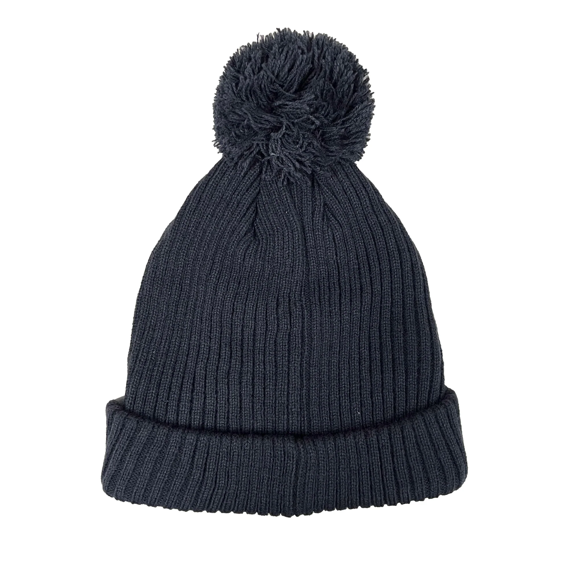 Edmonton Oilers Champion Ribbed Cuffed Knit Navy Toque w/ Pom - Image 2