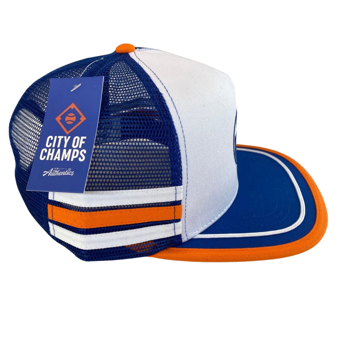 Edmonton Oilers City of Champs White Retro Baseball Snapback Hat - Image 5
