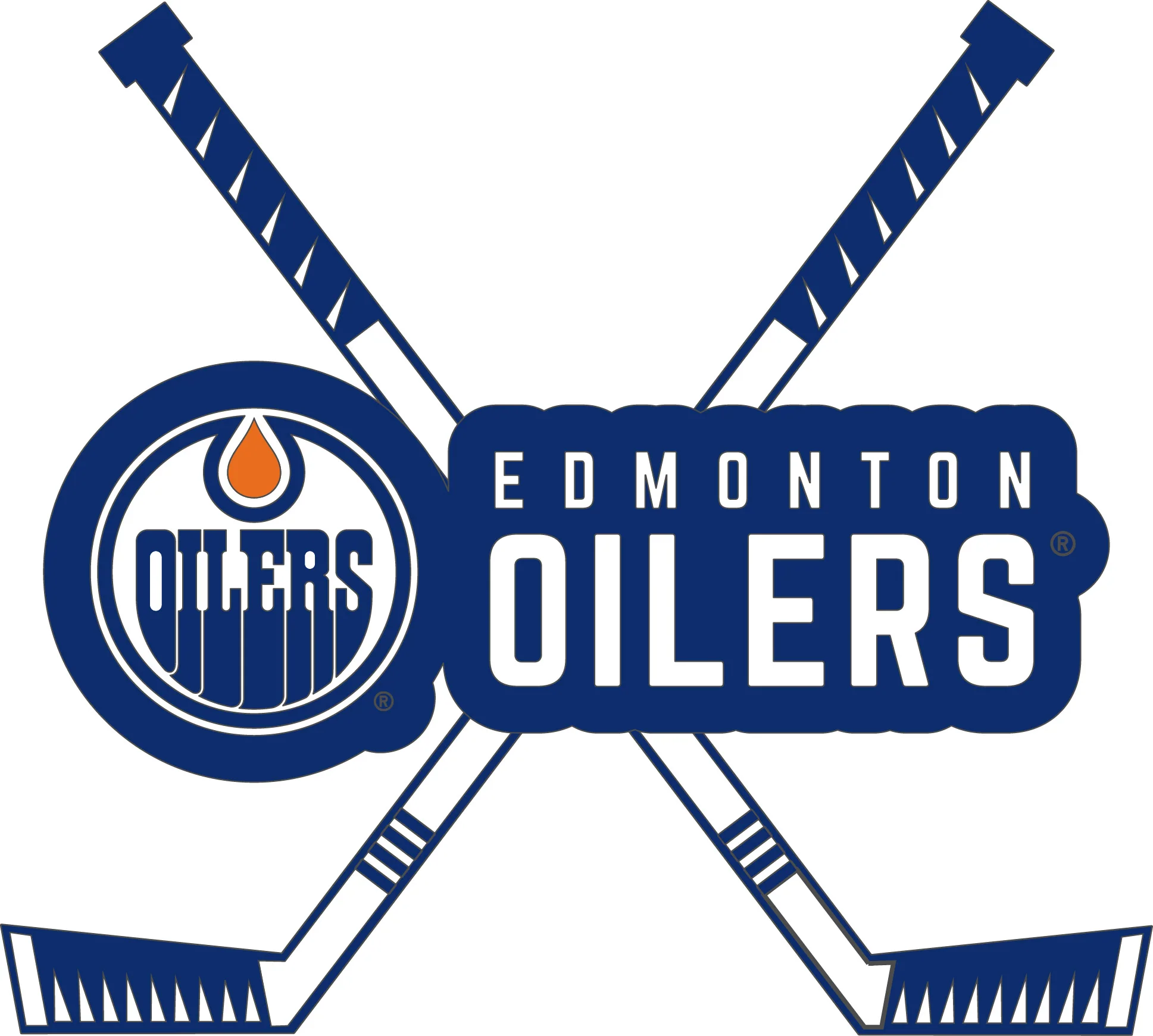 Edmonton Oilers Crossed Hockey Sticks Magnet