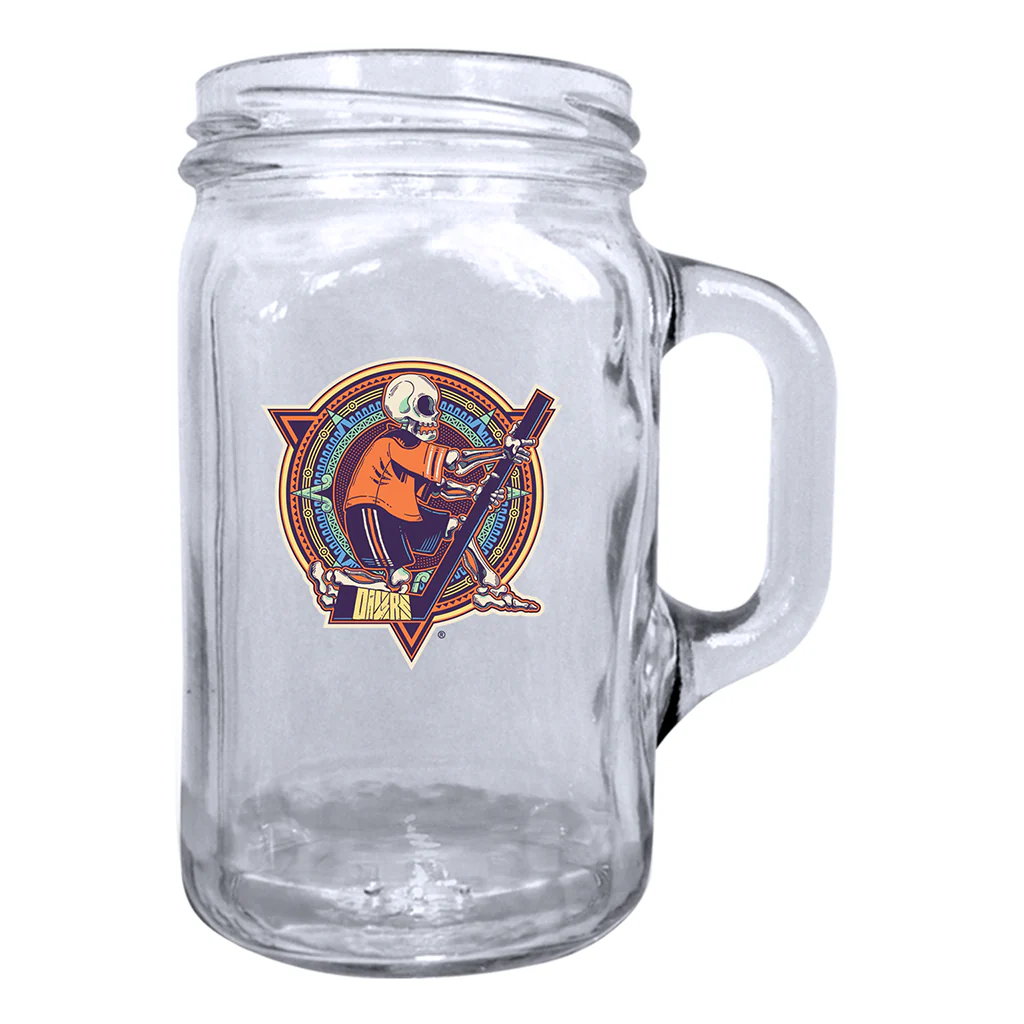 Edmonton Oilers Dia de los Muertos (Day of the Dead) 16 oz Mason Jar Glass