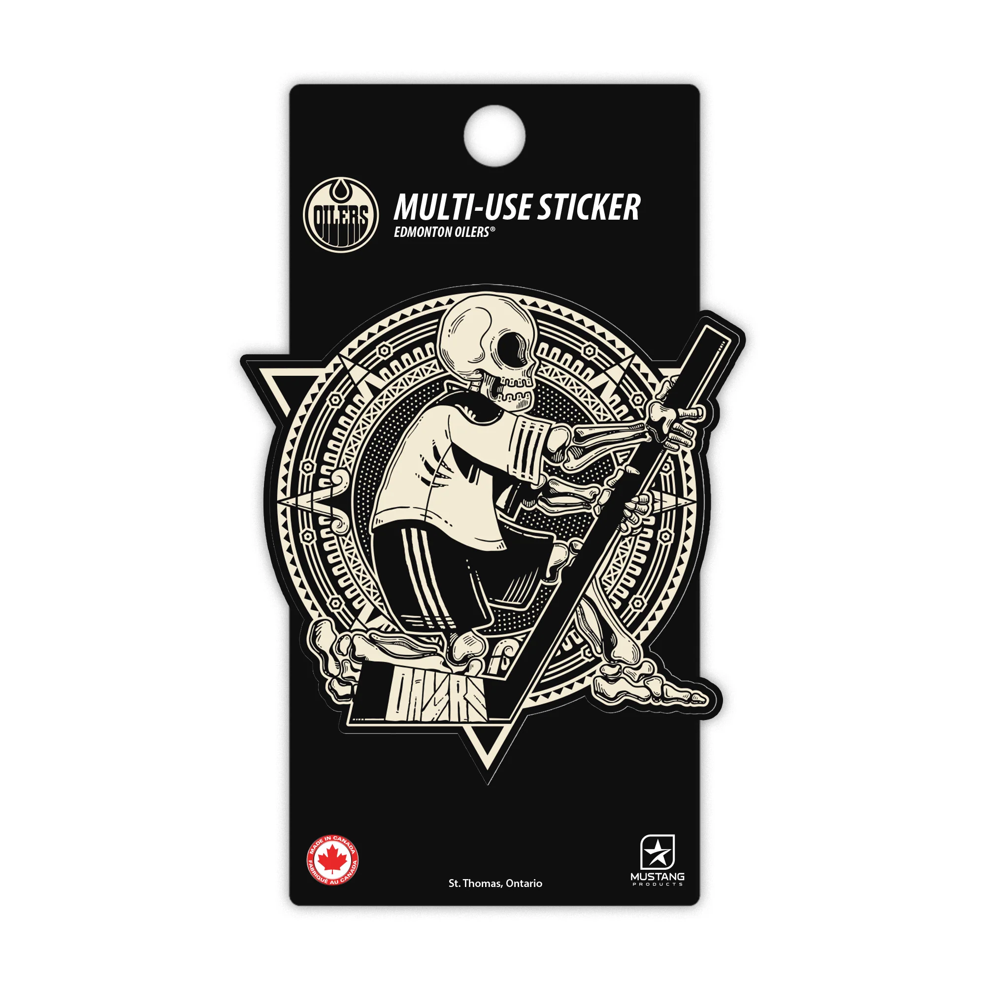 Edmonton Oilers Dia de los Muertos (Day of the Dead) Laminated 3" x 5" Decal