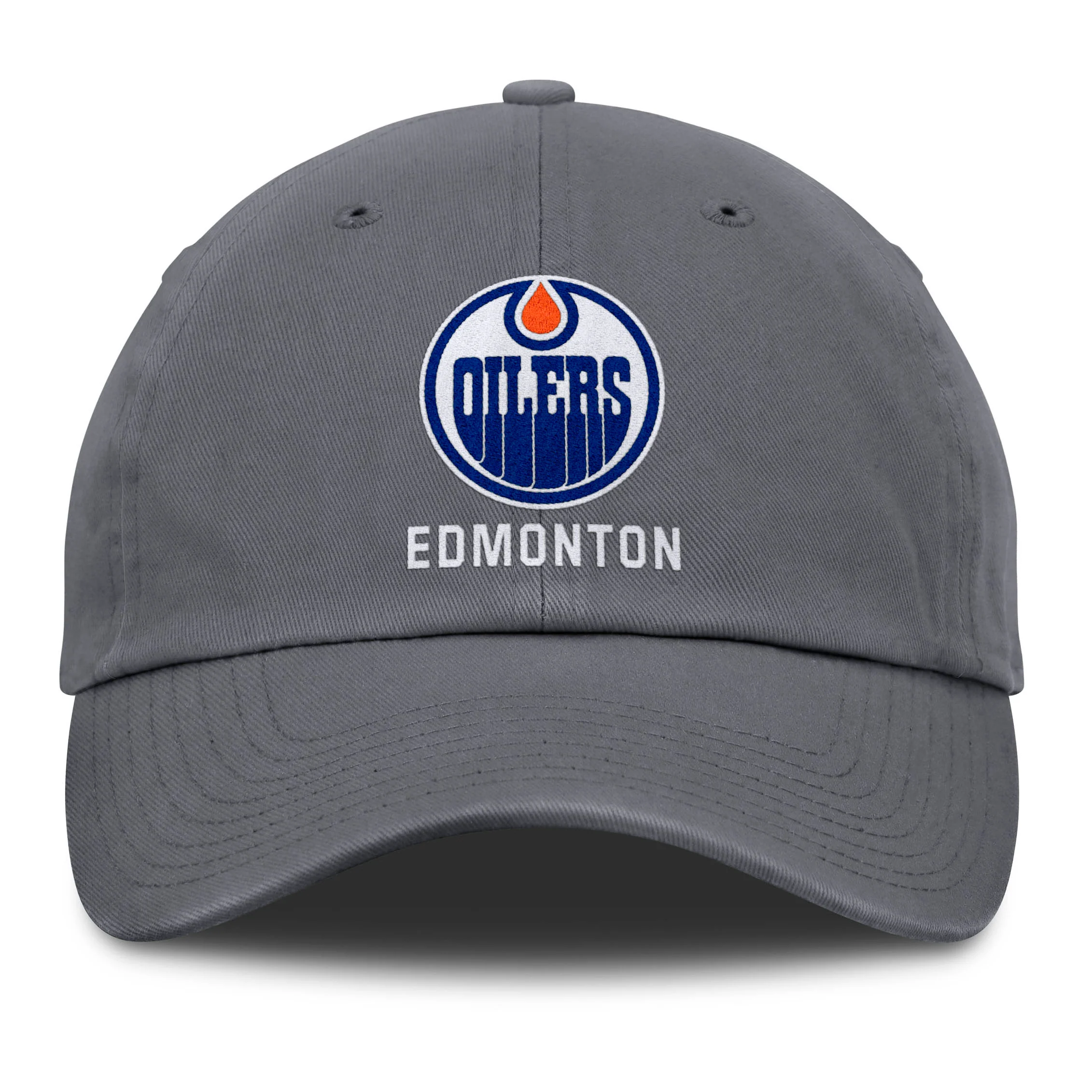 Edmonton Oilers Fanatics Ash Grey Basic Unstructured Adjustable Hat - Image 3