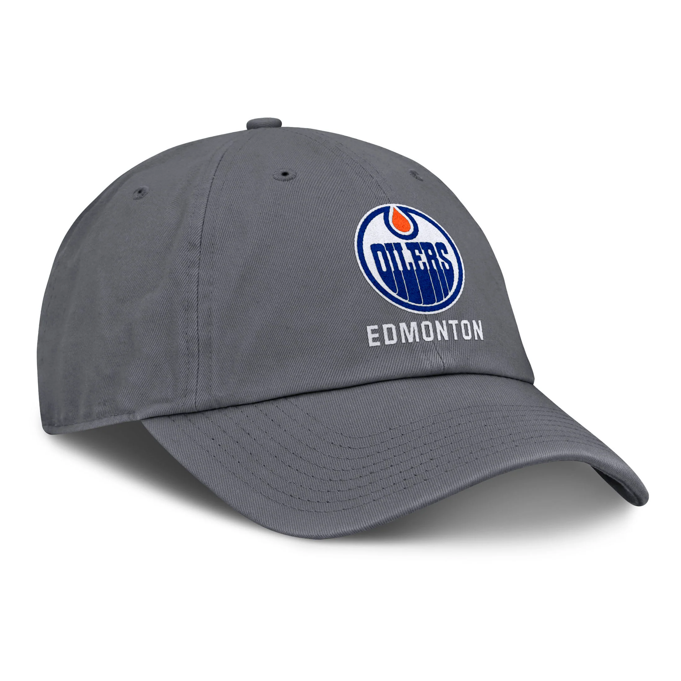Edmonton Oilers Fanatics Ash Grey Basic Unstructured Adjustable Hat - Image 4