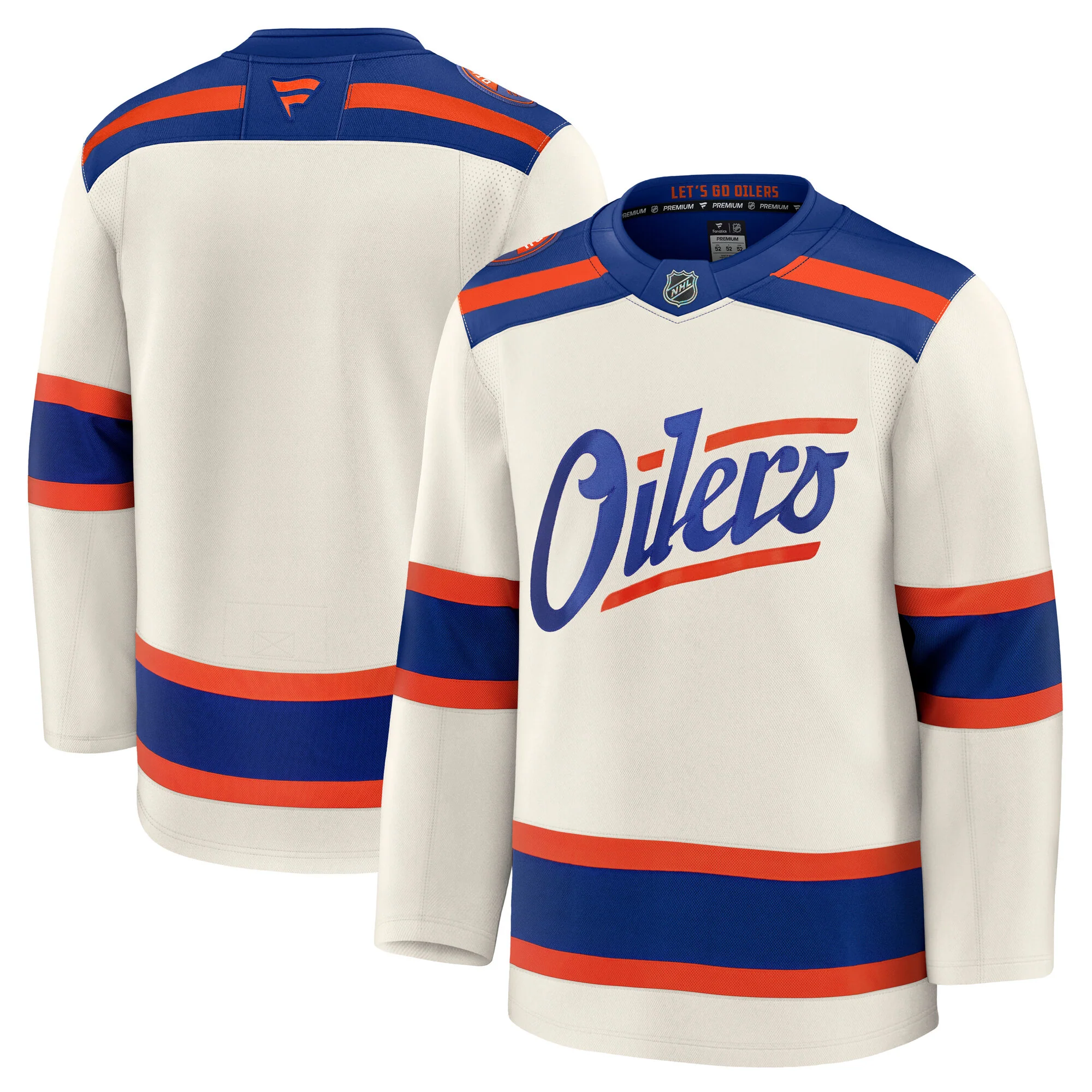 Edmonton Oilers Fanatics Blank Premium Cream Alternate Jersey - Image 7
