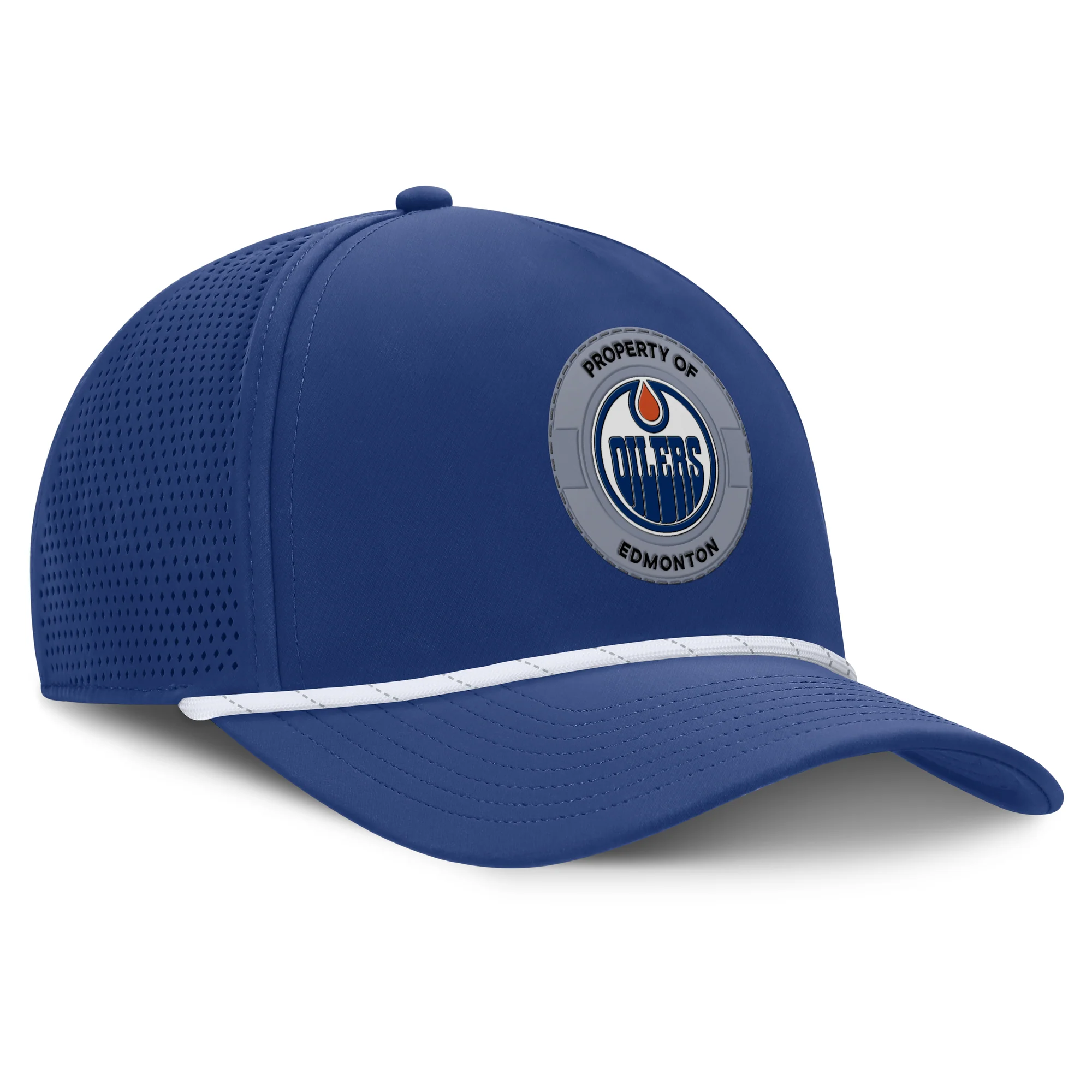 Edmonton Oilers Fanatics Blue 2025-26 Authentic Pro Rink 1 A-Frame Meshback Snapback Hat - Image 4
